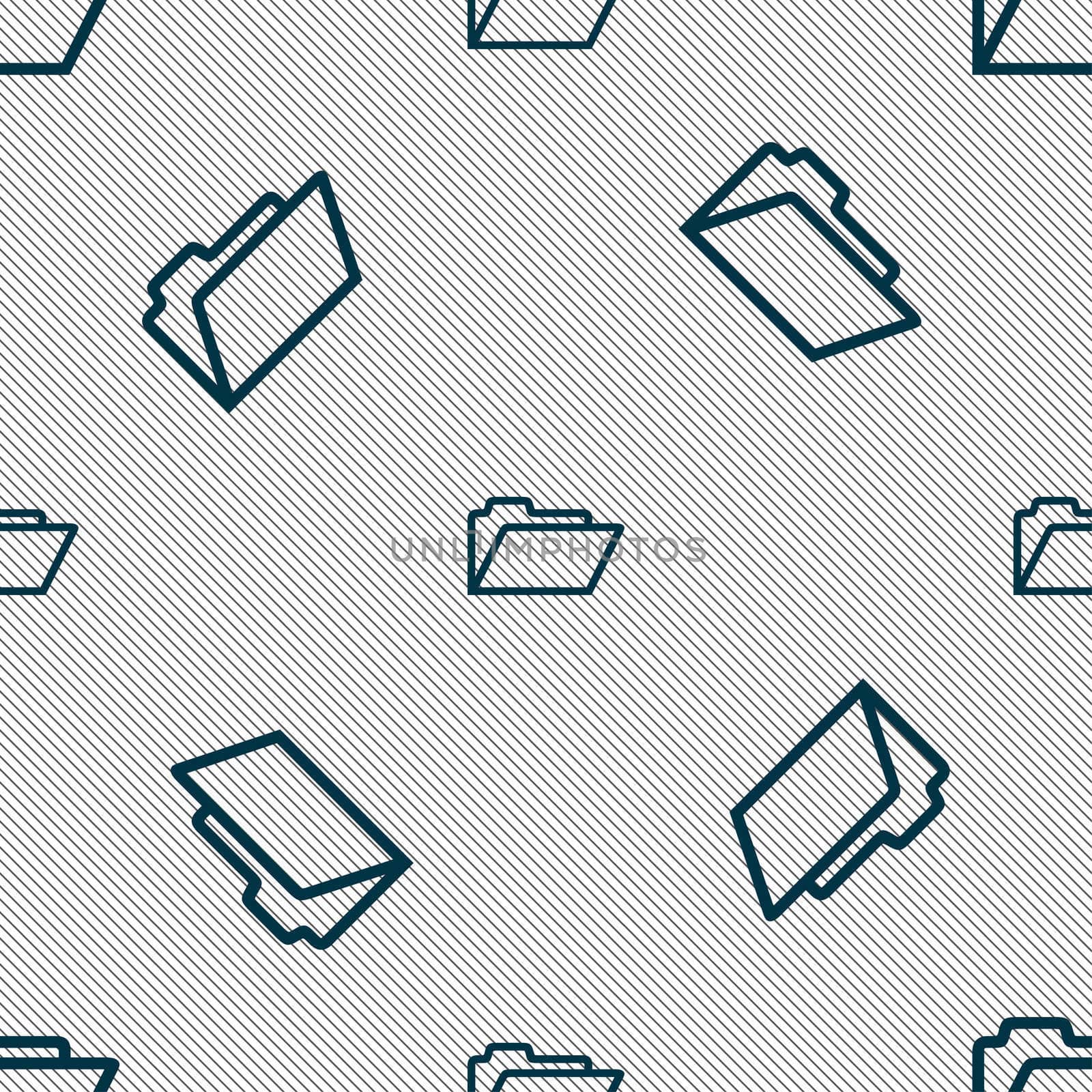 Folder icon sign. Seamless pattern with geometric texture.  by serhii_lohvyniuk