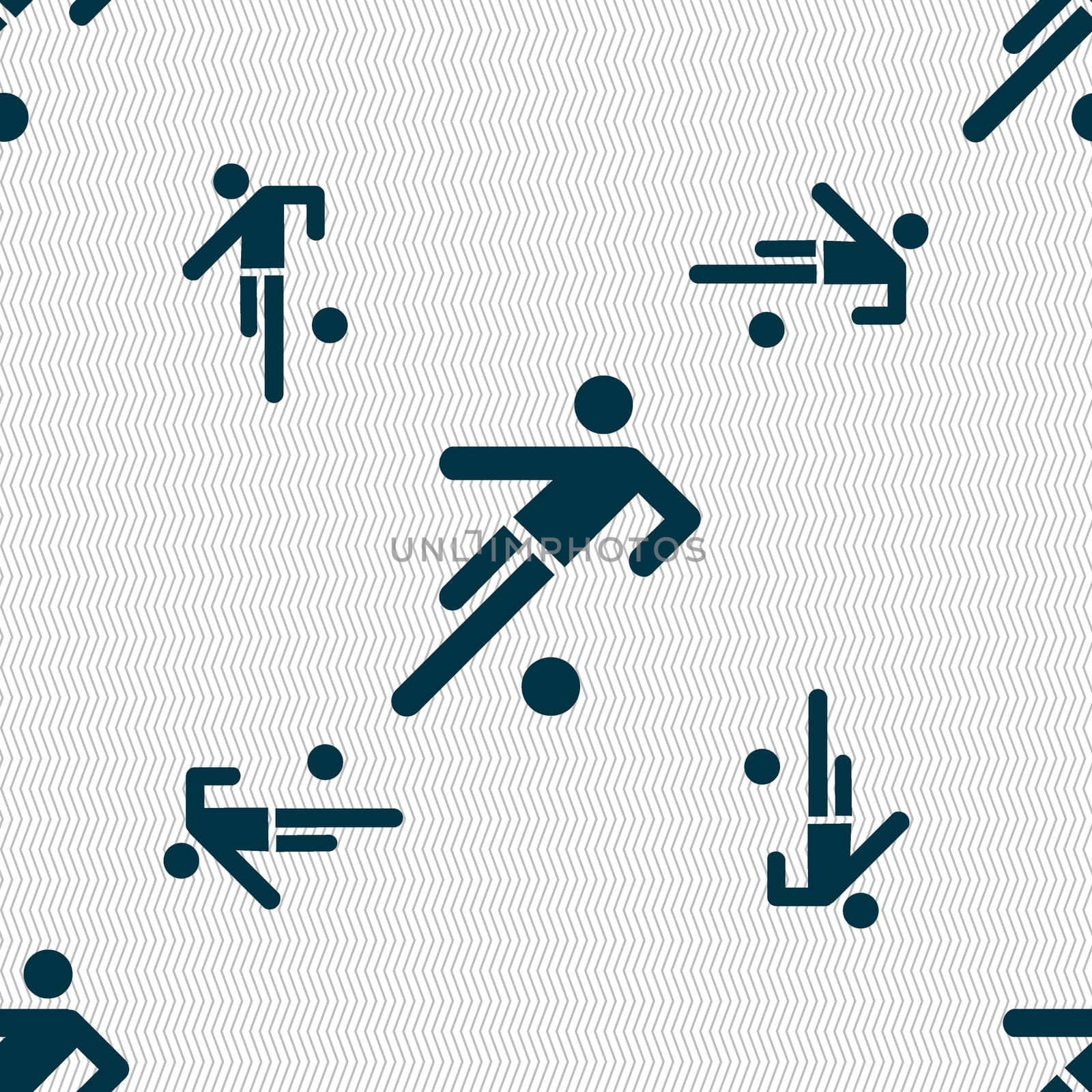 football player icon. Seamless pattern with geometric texture.  by serhii_lohvyniuk