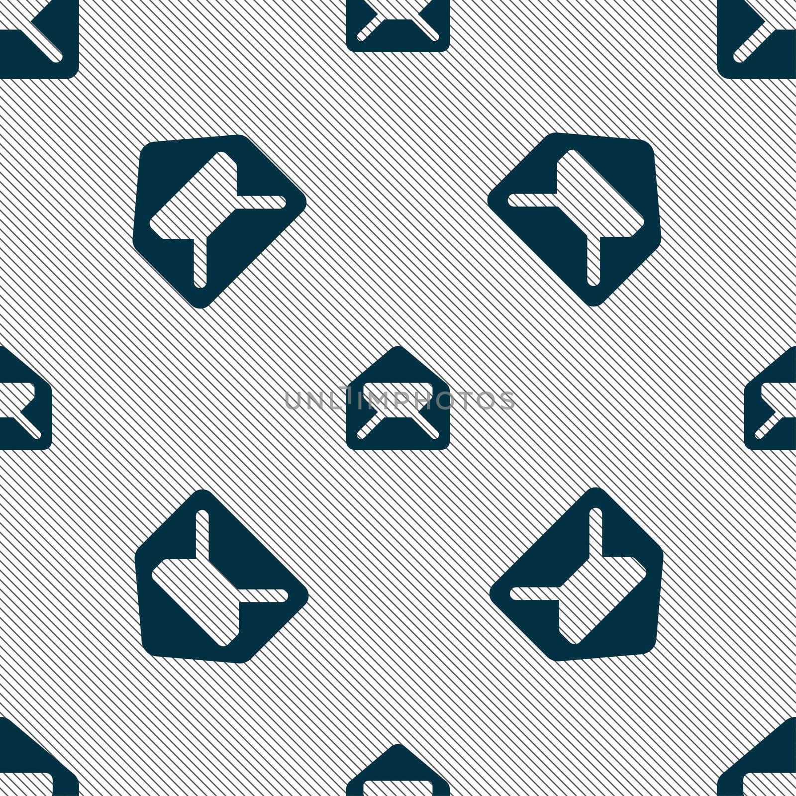 Mail, envelope, letter icon sign. Seamless pattern with geometric texture. illustration