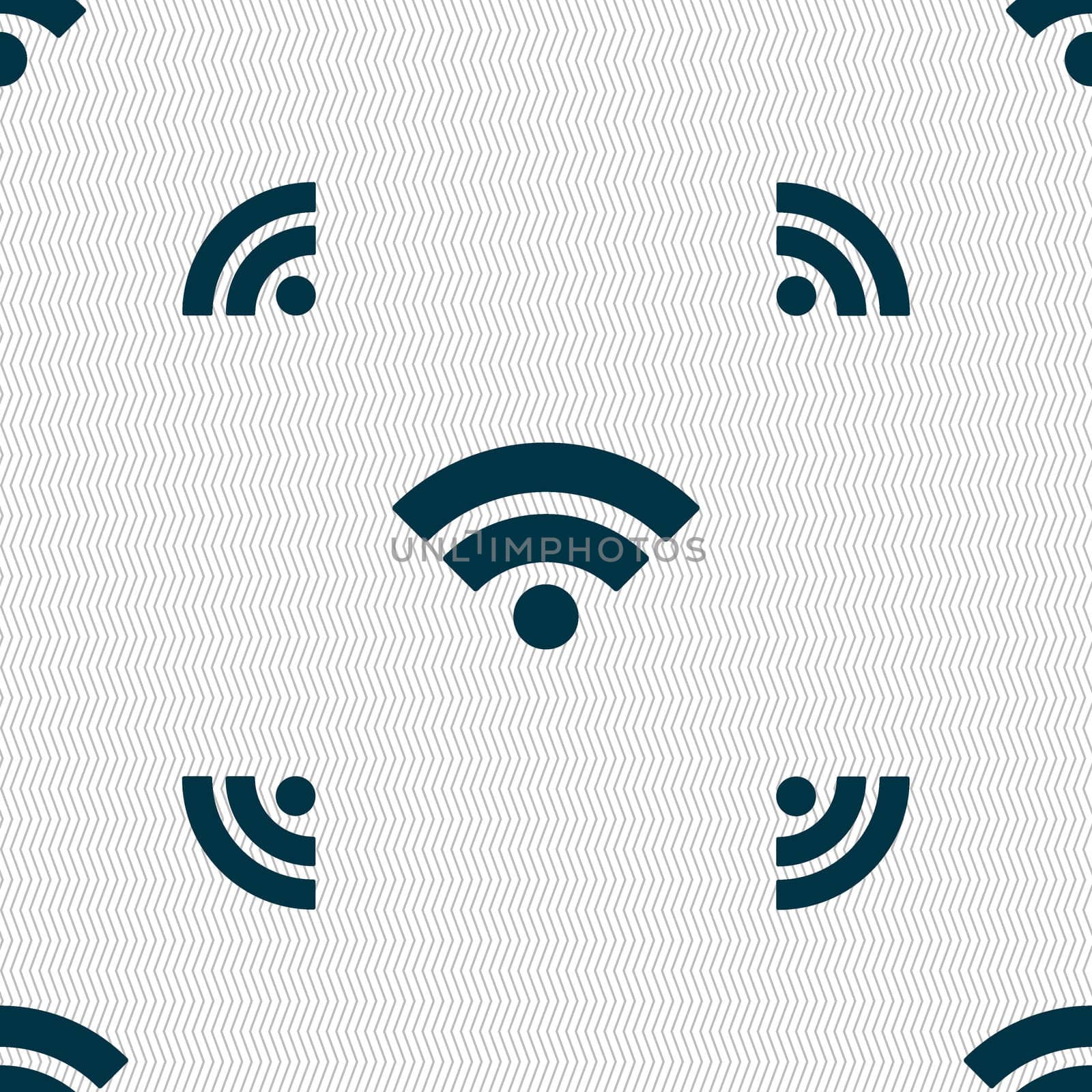 Wifi sign. Wi-fi symbol. Wireless Network icon. Wifi zone. Seamless pattern with geometric texture. illustration