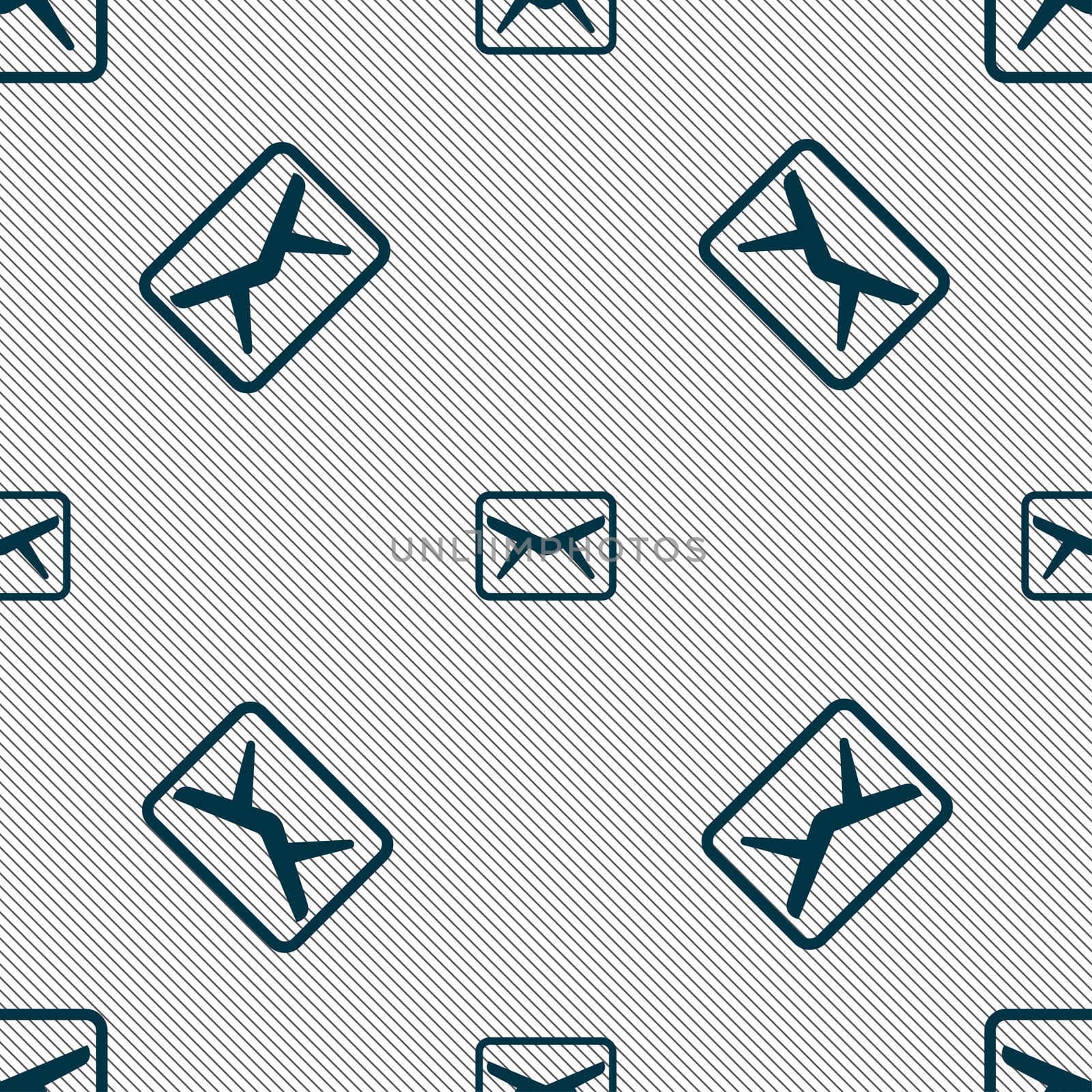 Mail, Envelope, Message icon sign. Seamless pattern with geometric texture.  by serhii_lohvyniuk