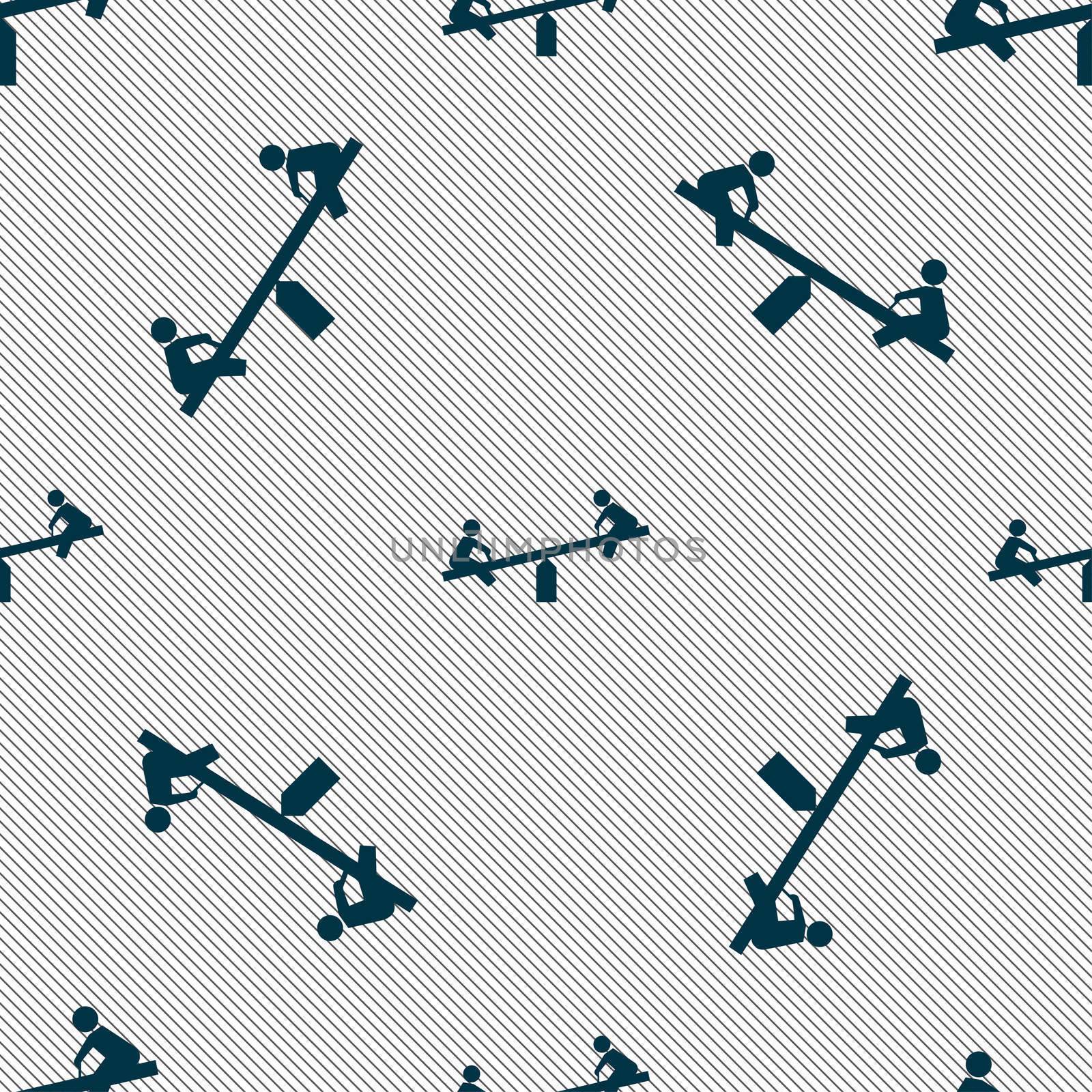 swing icon sign. Seamless pattern with geometric texture.  by serhii_lohvyniuk