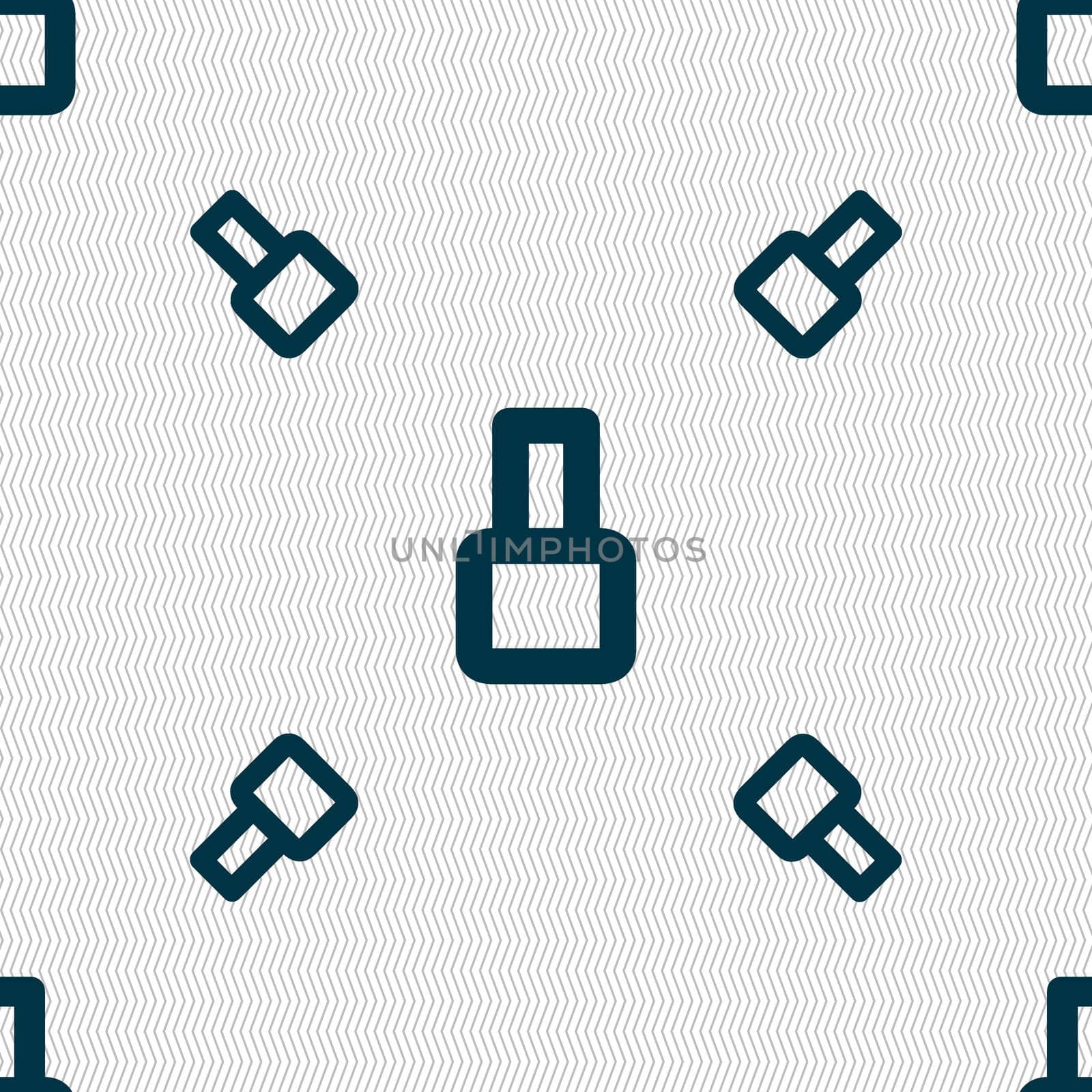 number Eight icon sign. Seamless pattern with geometric texture. illustration