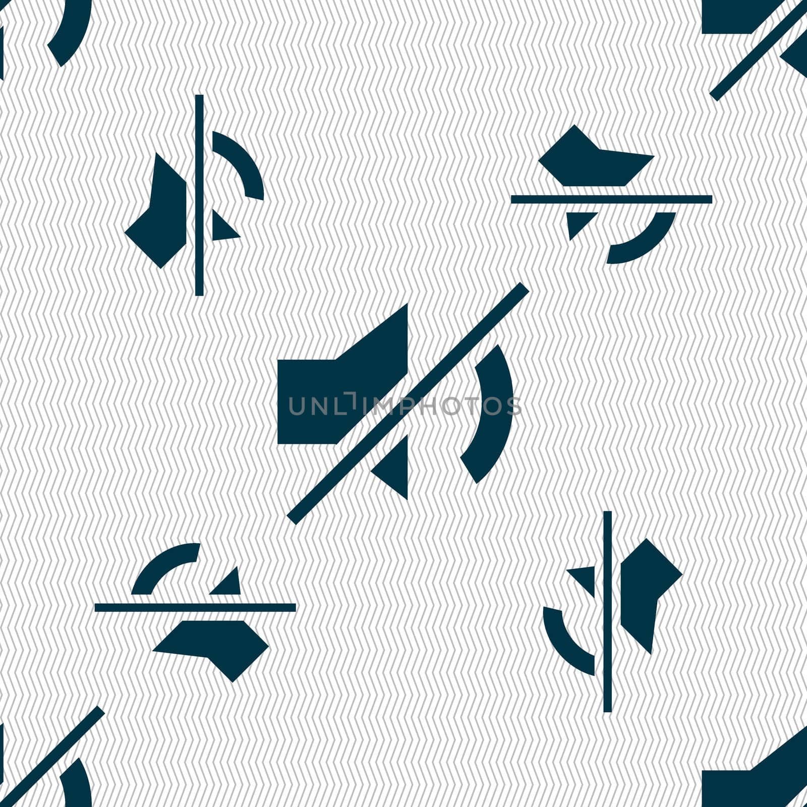 Mute speaker sign icon. Sound symbol. Seamless pattern with geometric texture.  by serhii_lohvyniuk