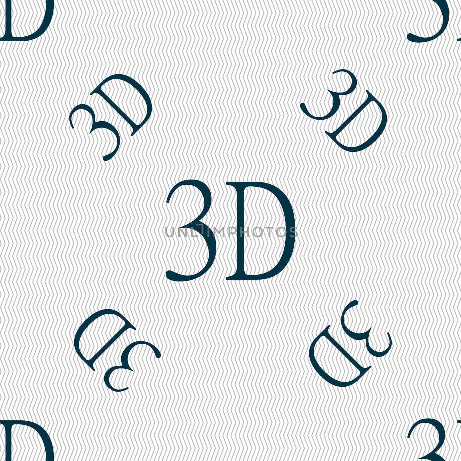 3D sign icon. 3D-New technology symbol. Seamless pattern with geometric texture.  by serhii_lohvyniuk