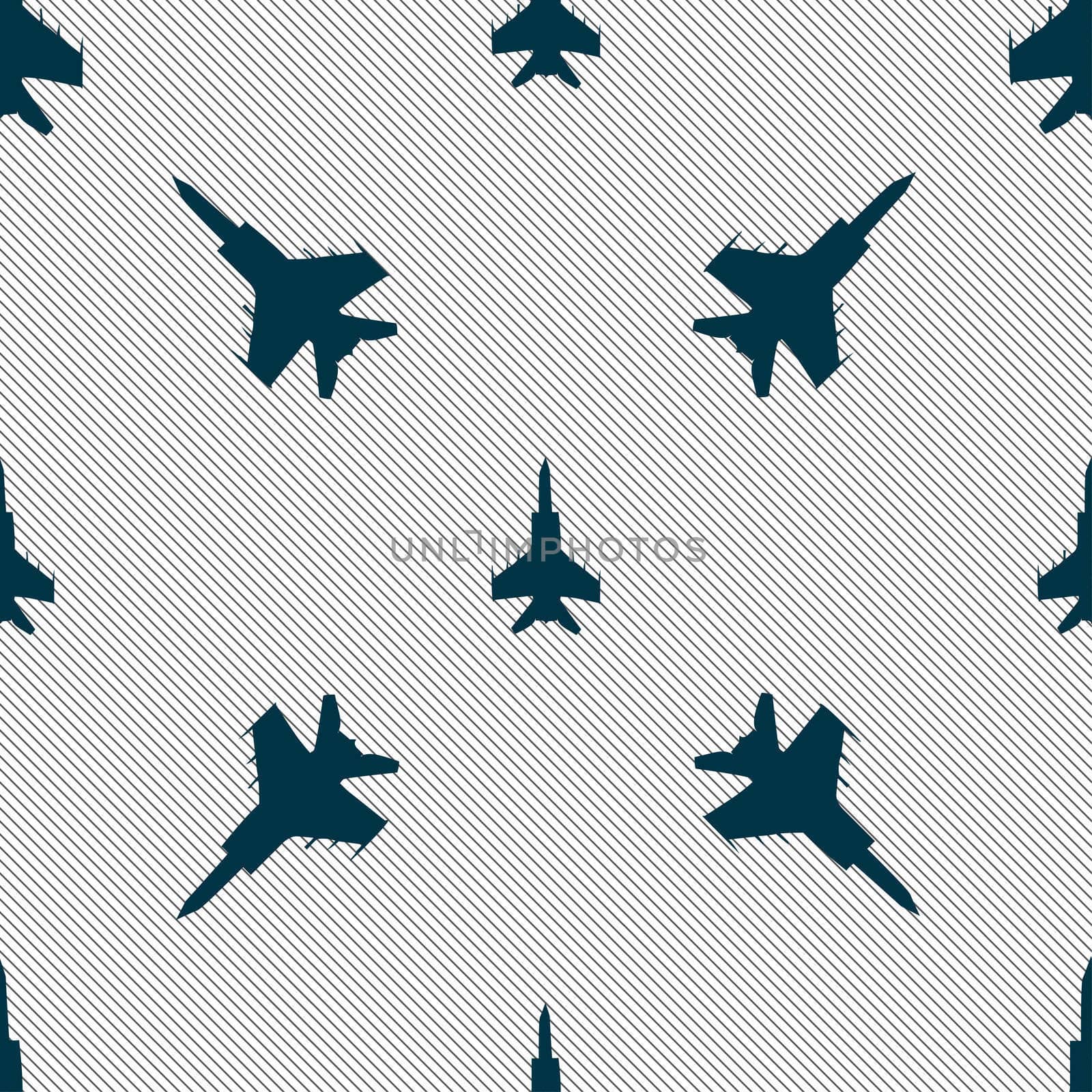 fighter icon sign. Seamless pattern with geometric texture.  by serhii_lohvyniuk