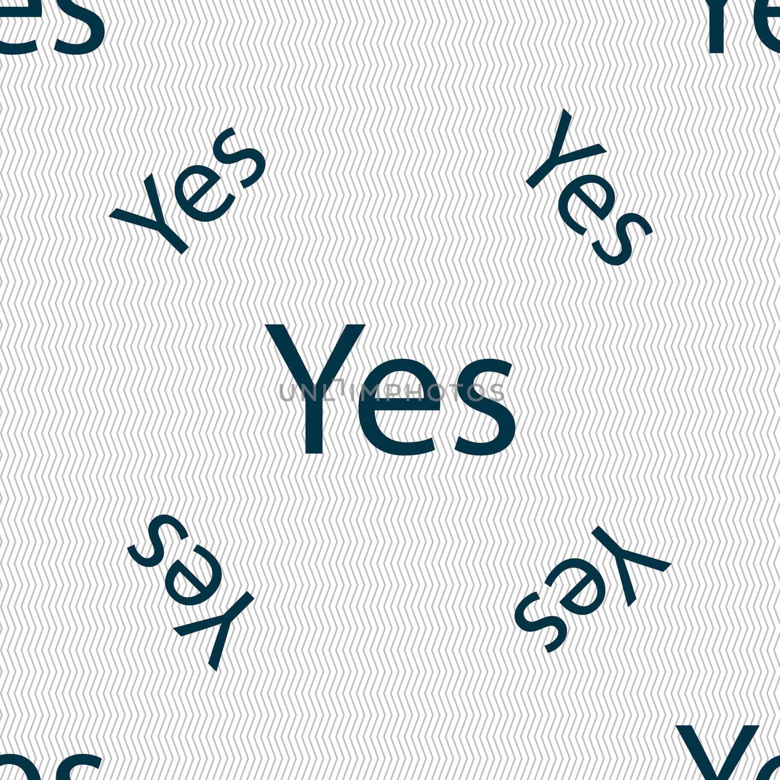 Yes sign icon. Positive check symbol. Seamless pattern with geometric texture.  by serhii_lohvyniuk