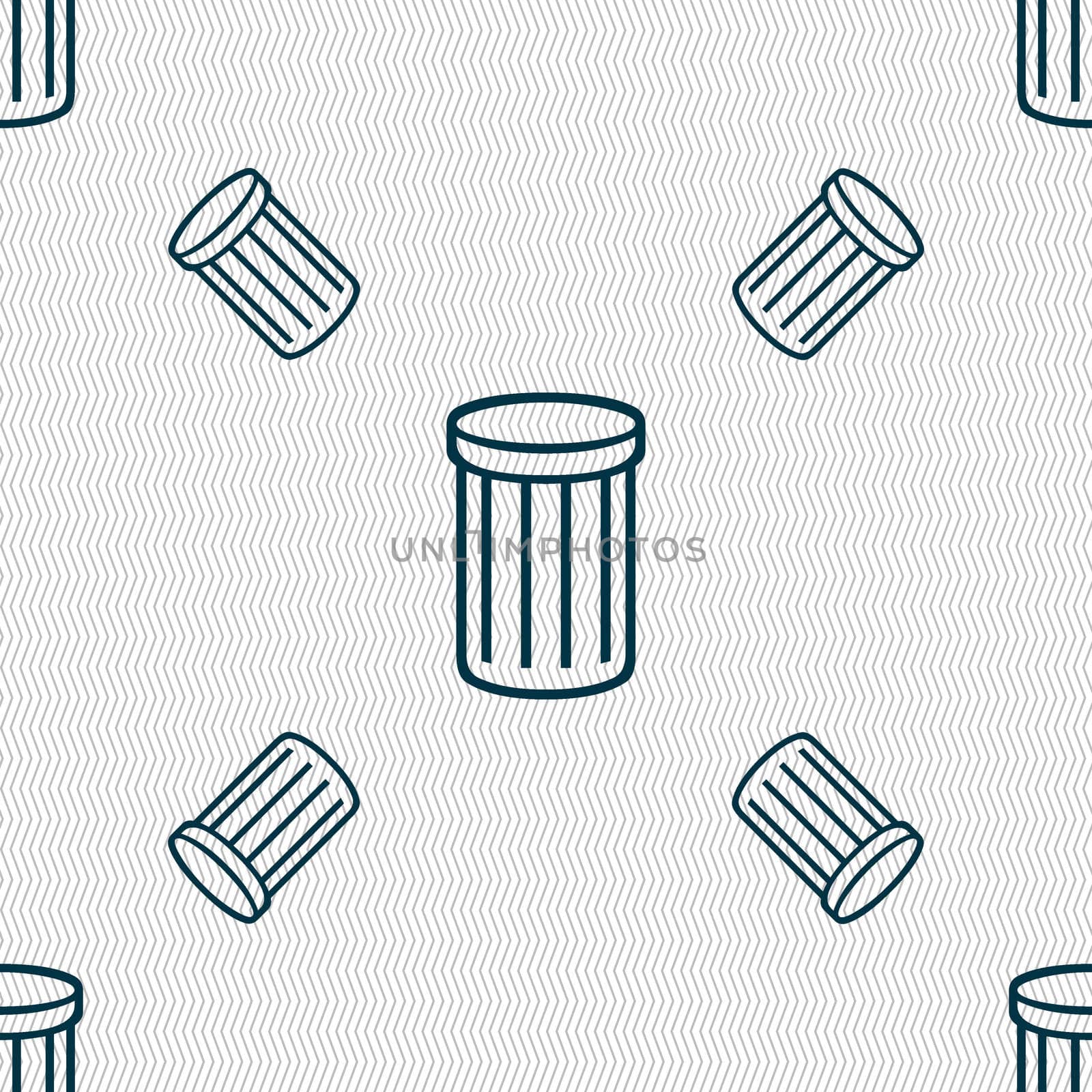 Recycle bin sign icon. Symbol. Seamless pattern with geometric texture.  by serhii_lohvyniuk