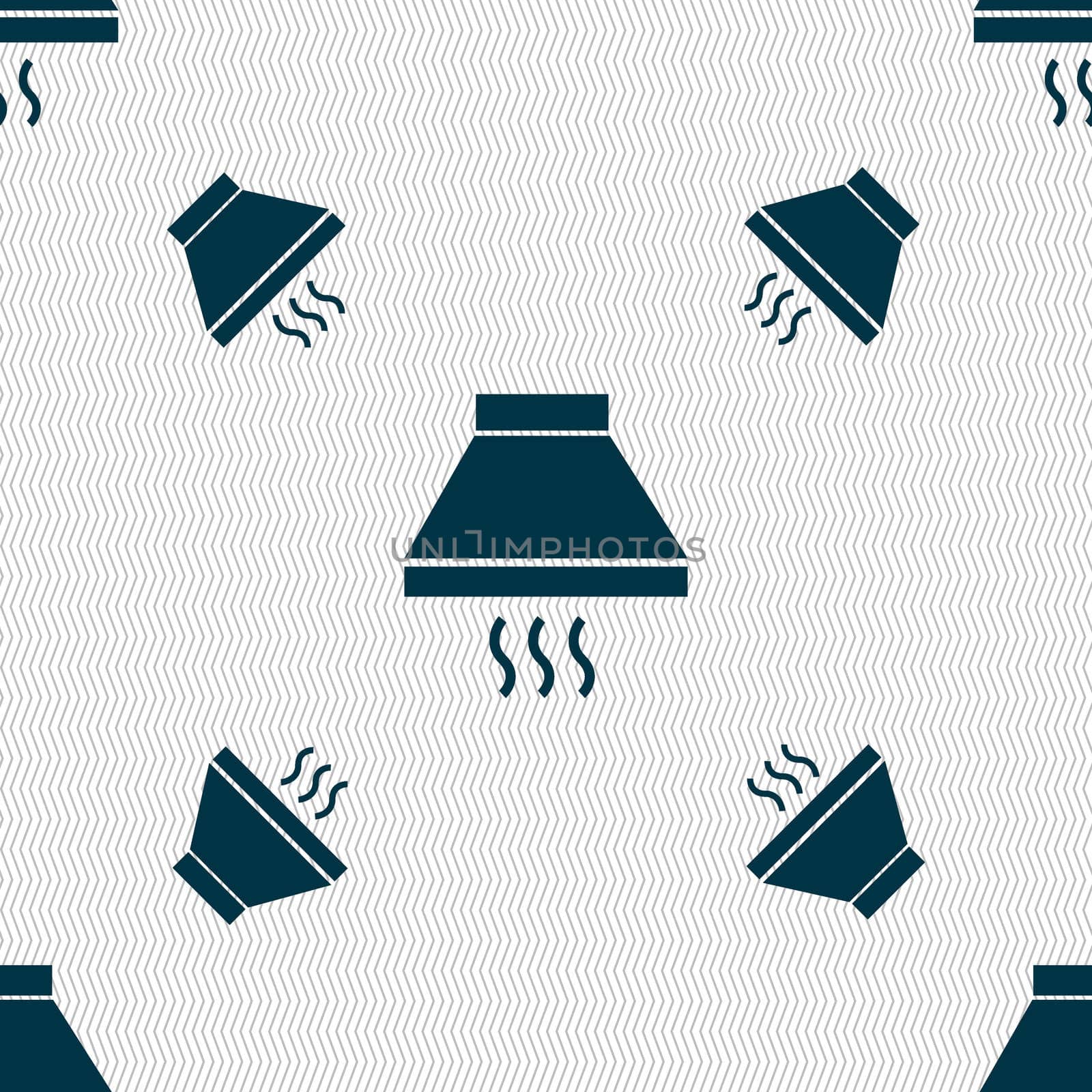 Kitchen hood icon sign. Seamless pattern with geometric texture. illustration