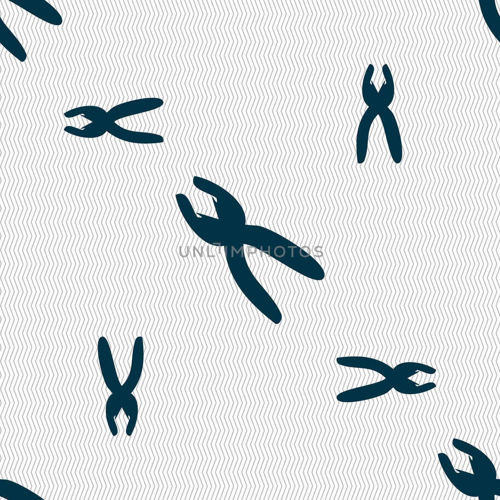 pliers icon sign. Seamless pattern with geometric texture.  by serhii_lohvyniuk