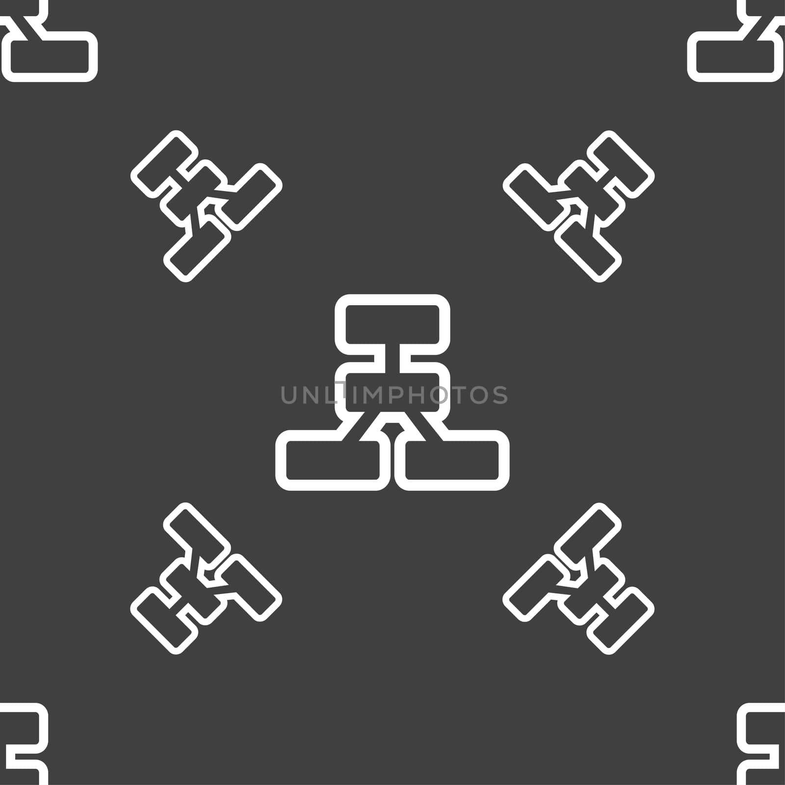 Network icon sign. Seamless pattern on a gray background.  by serhii_lohvyniuk