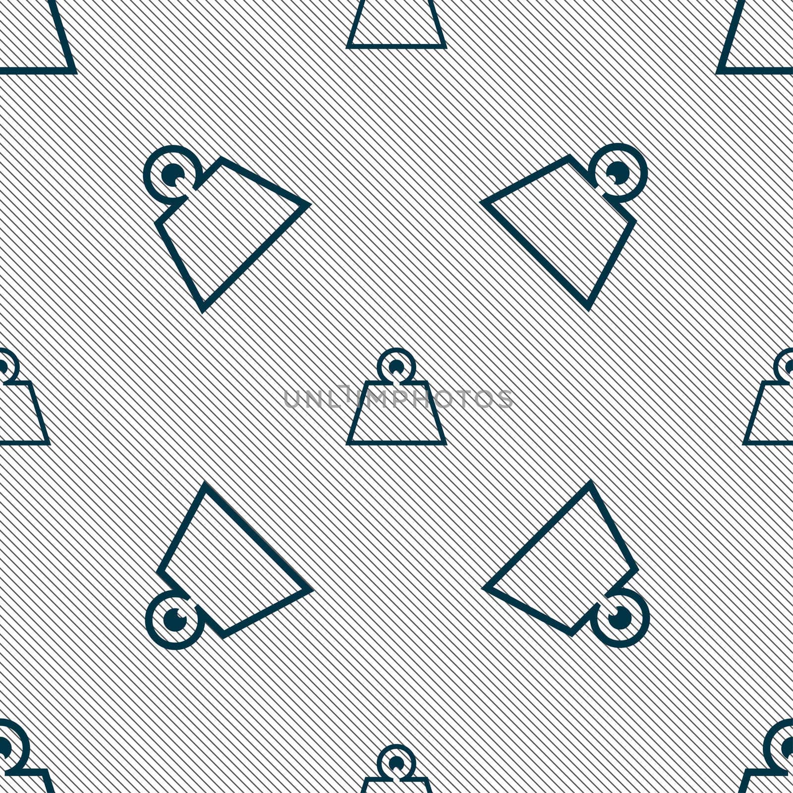 Weight icon sign. Seamless pattern with geometric texture. illustration