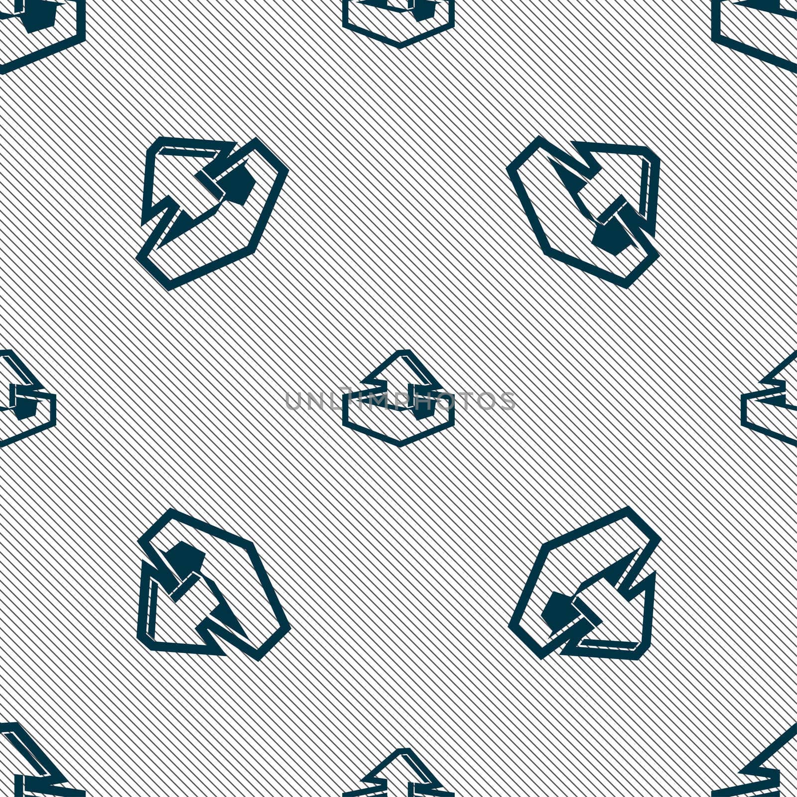 Upload icon sign. Seamless pattern with geometric texture.  by serhii_lohvyniuk