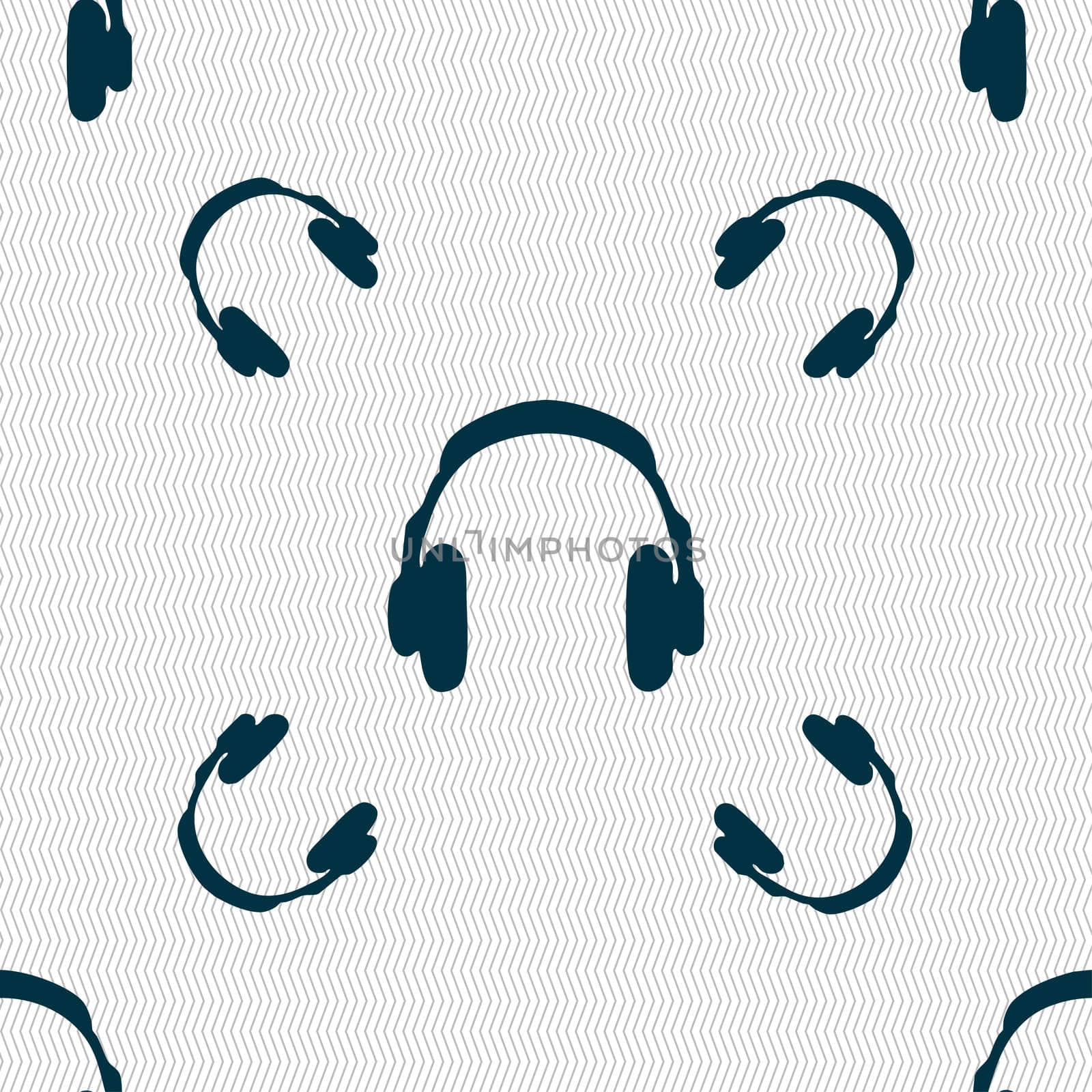 headsets icon sign. Seamless pattern with geometric texture.  by serhii_lohvyniuk