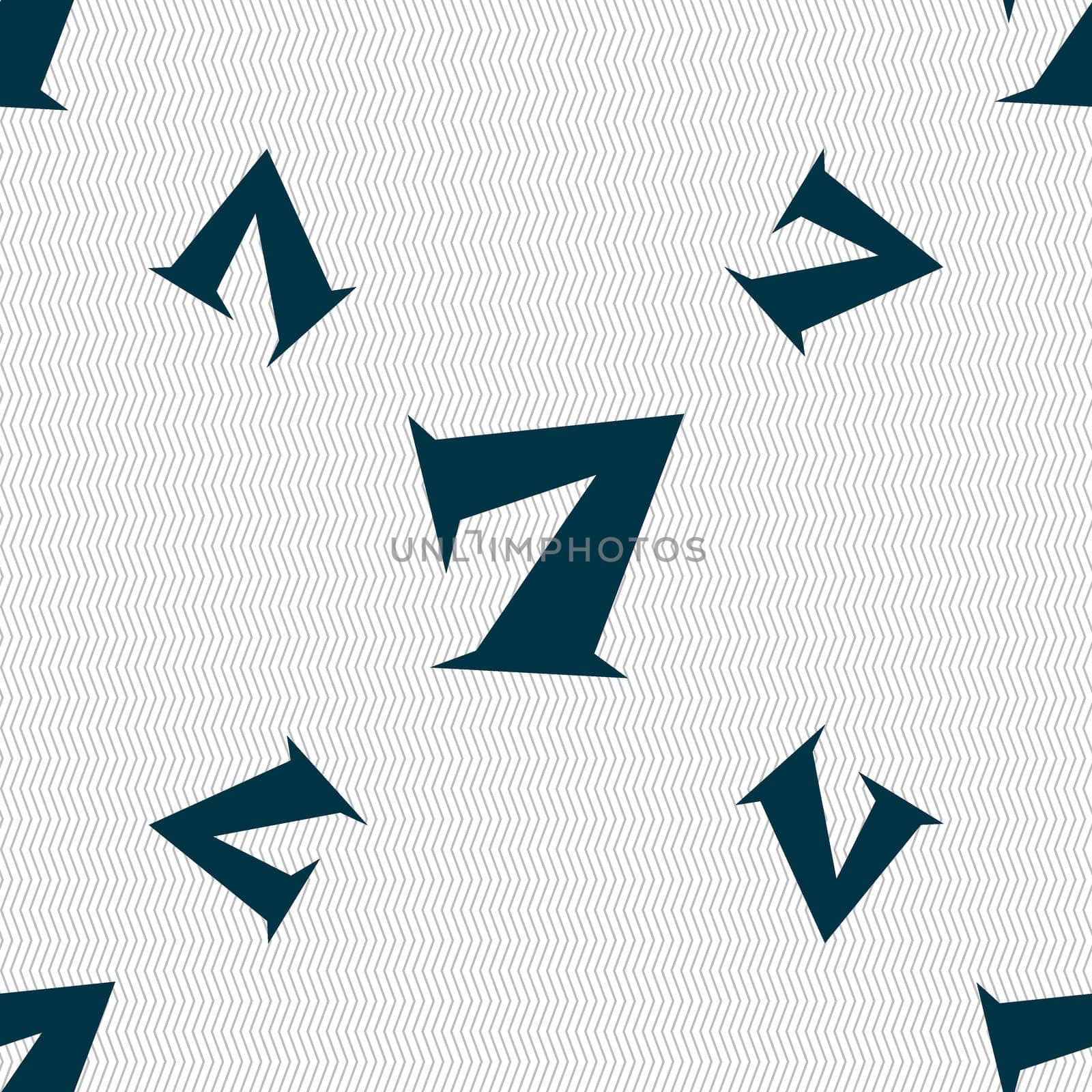 number seven icon sign. Seamless pattern with geometric texture. illustration