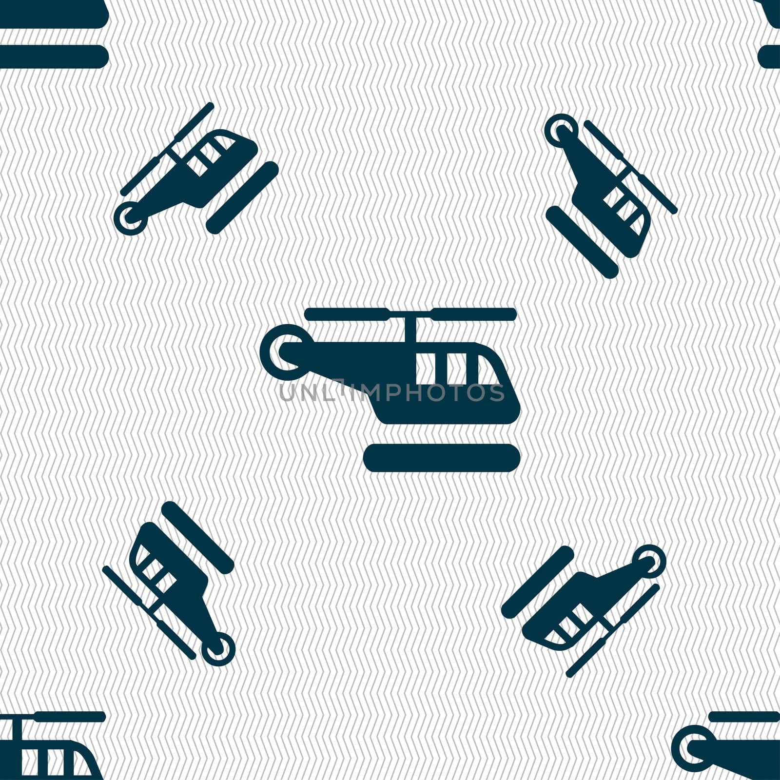 helicopter icon sign. Seamless pattern with geometric texture.  by serhii_lohvyniuk