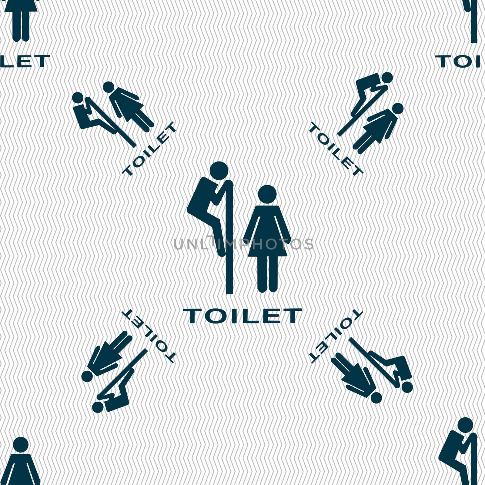 toilet icon sign. Seamless pattern with geometric texture. illustration