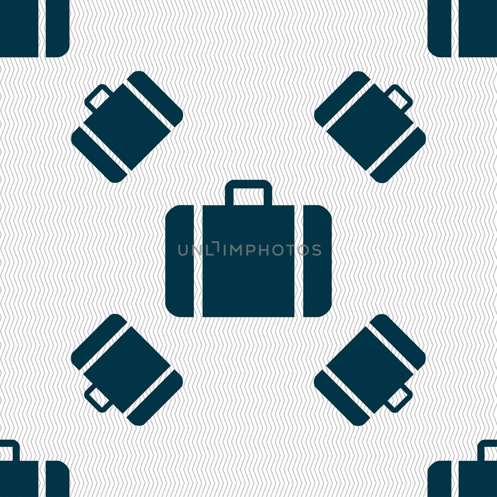 suitcase icon sign. Seamless pattern with geometric texture.  by serhii_lohvyniuk