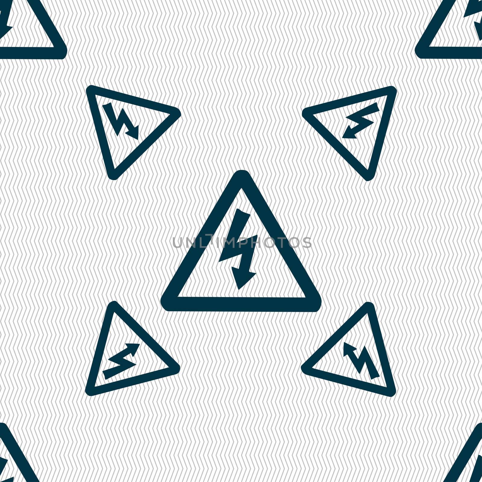 voltage icon sign. Seamless pattern with geometric texture. illustration