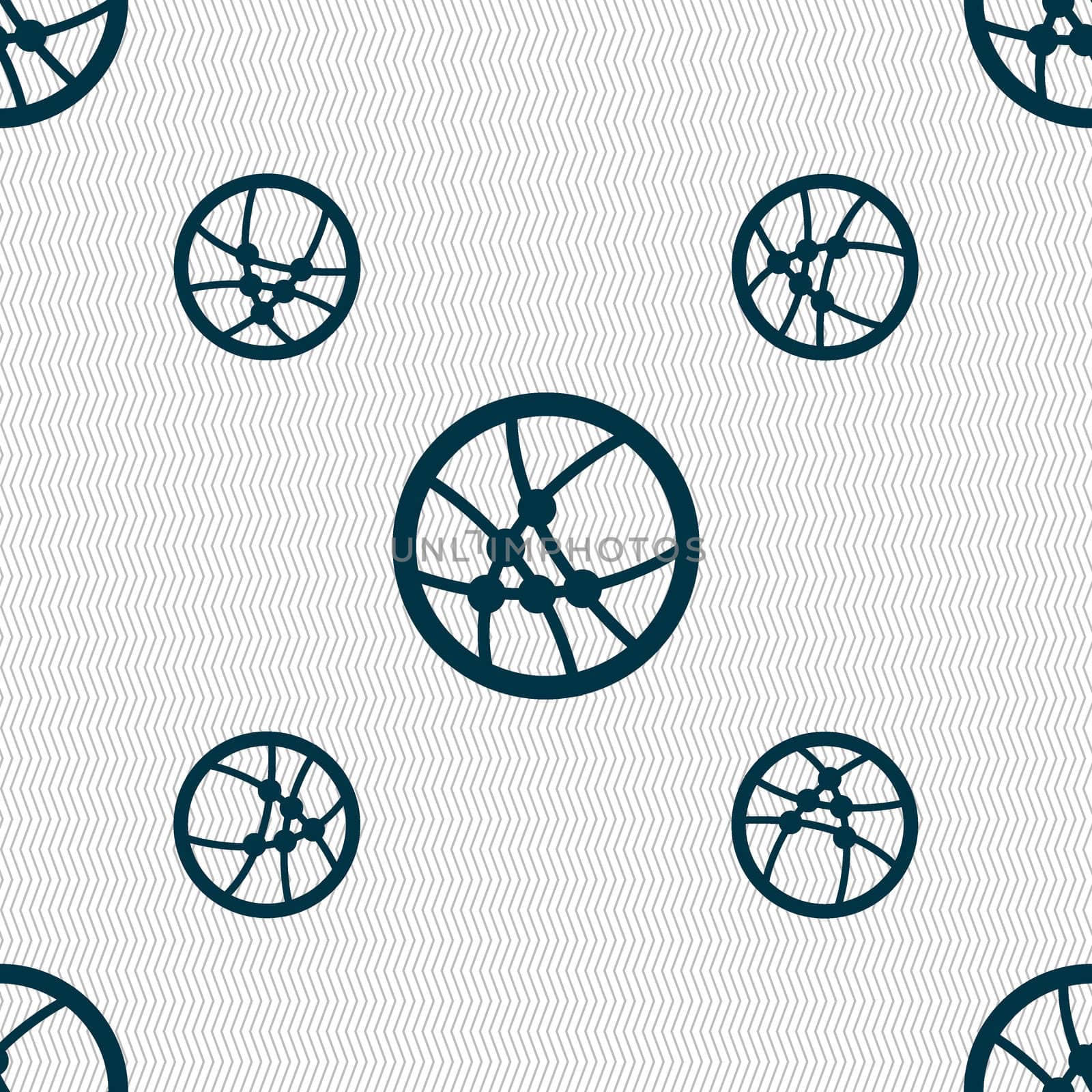 Basketball icon sign. Seamless pattern with geometric texture. illustration