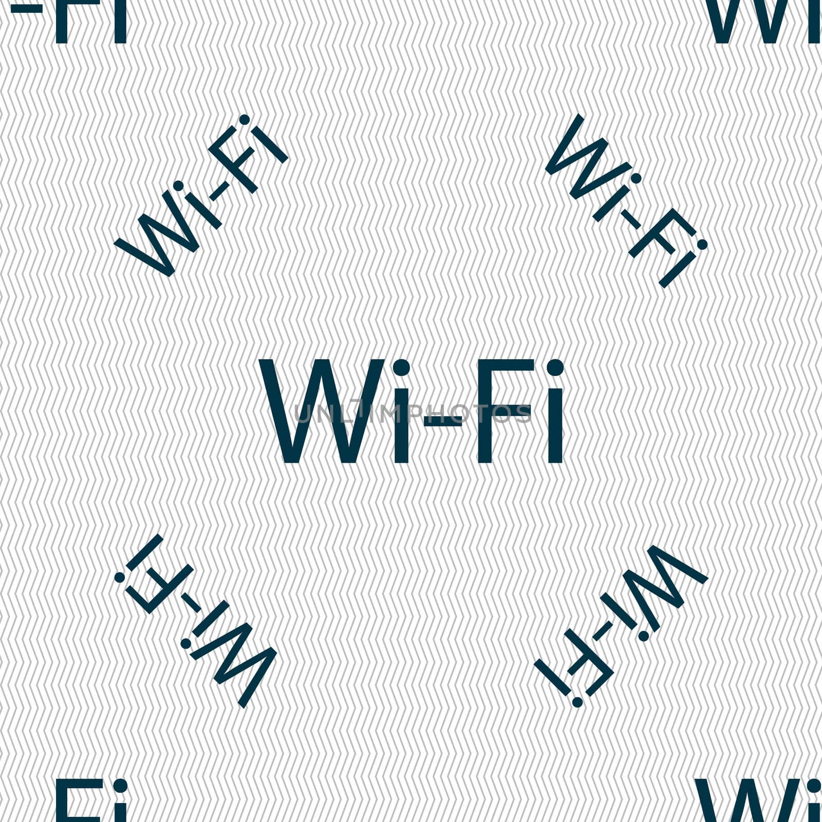 Free wifi sign. Wi-fi symbol. Wireless Network icon. Seamless pattern with geometric texture. illustration