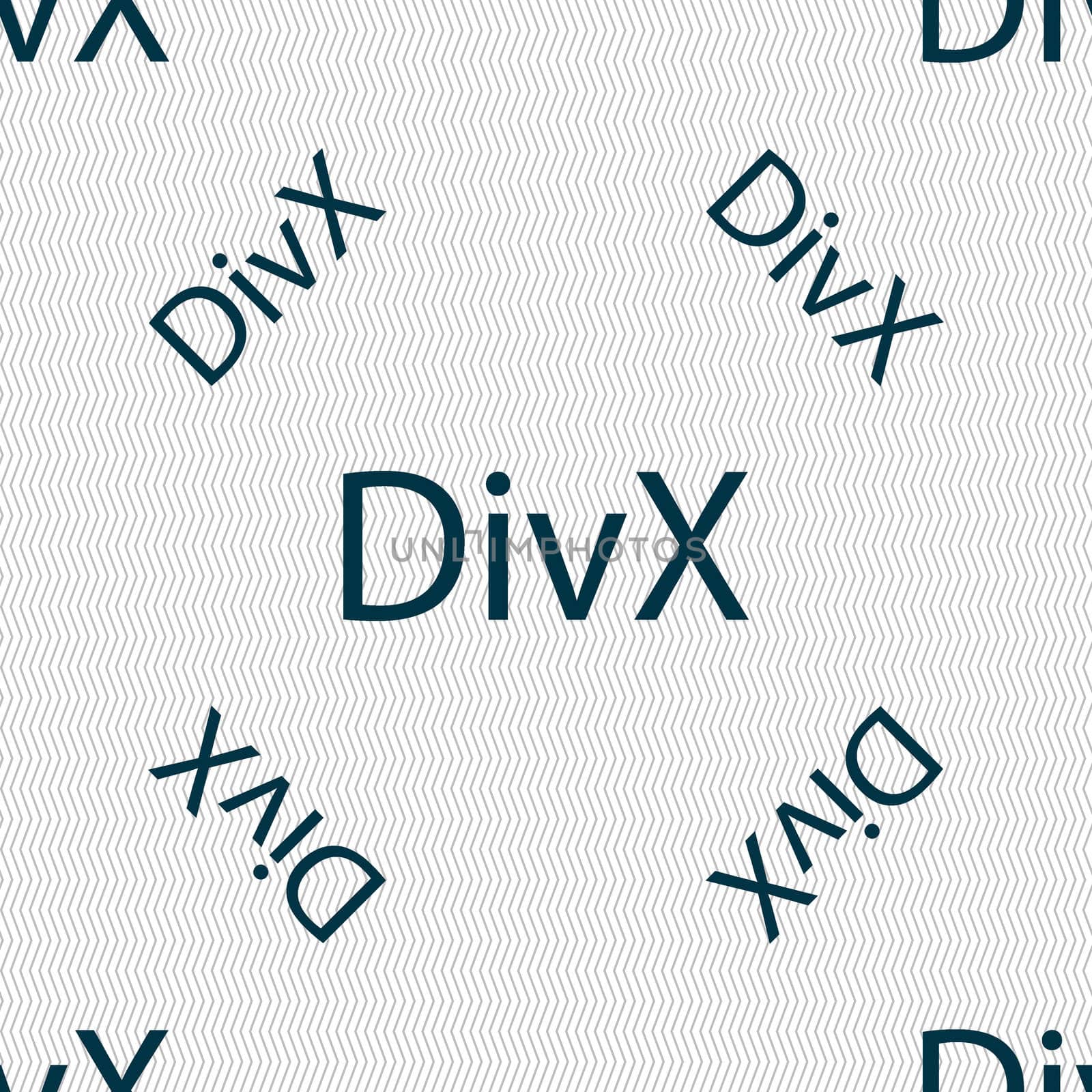 DivX video format sign icon. symbol. Seamless pattern with geometric texture.  by serhii_lohvyniuk