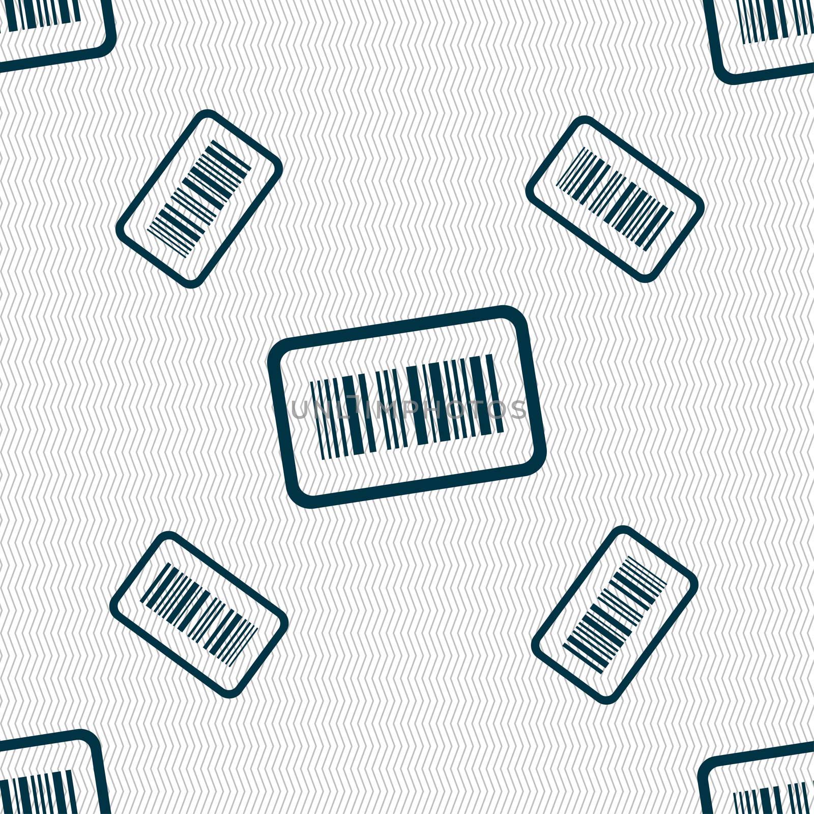 Barcode icon sign. Seamless pattern with geometric texture. illustration