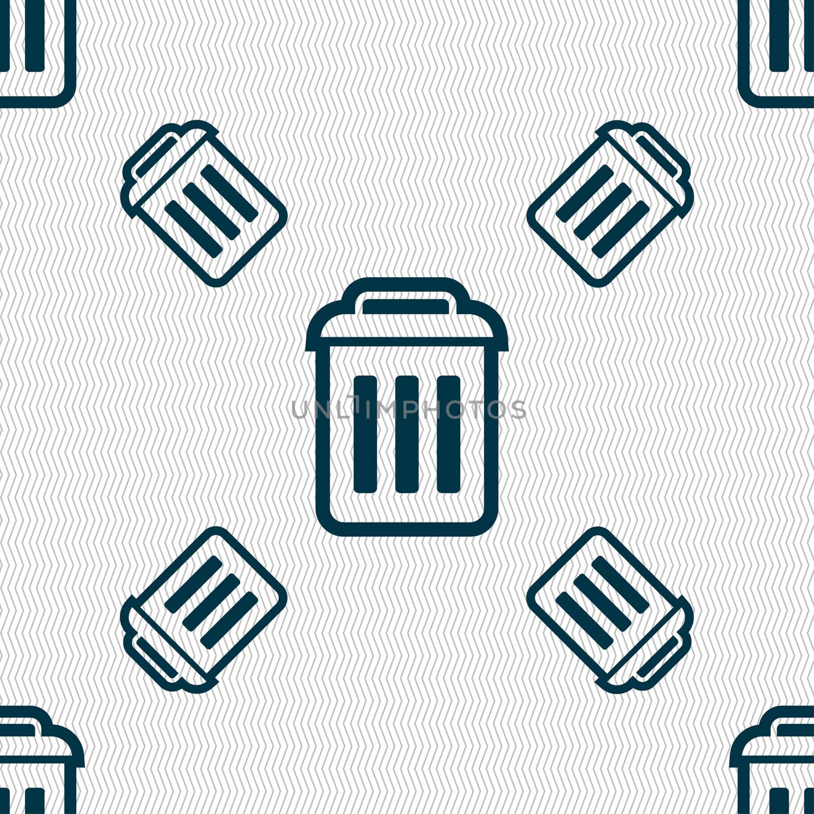 the trash icon sign. Seamless pattern with geometric texture.  by serhii_lohvyniuk