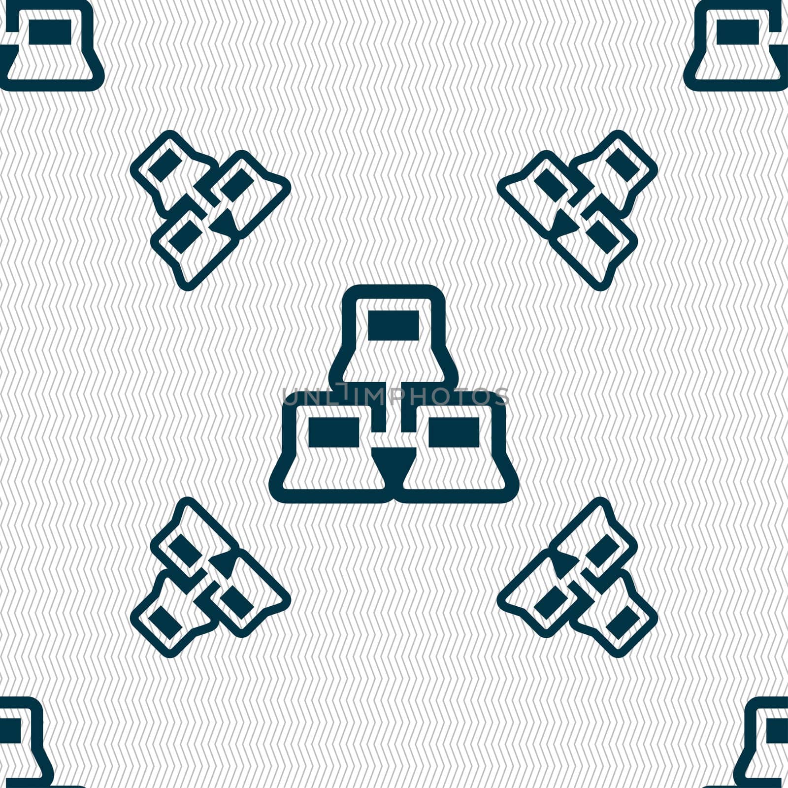 local area network icon sign. Seamless pattern with geometric texture. illustration