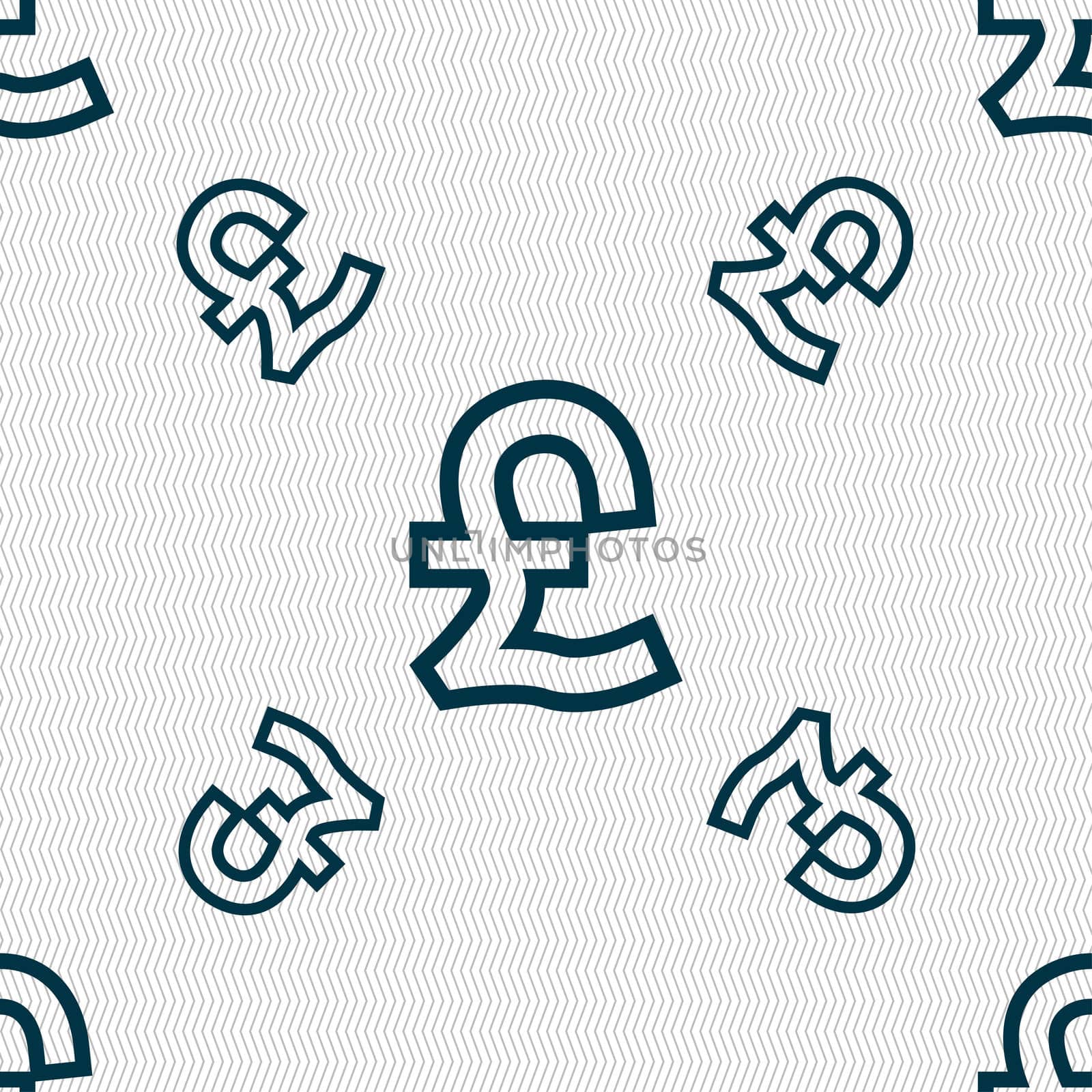 Pound Sterling icon sign. Seamless pattern with geometric texture.  by serhii_lohvyniuk