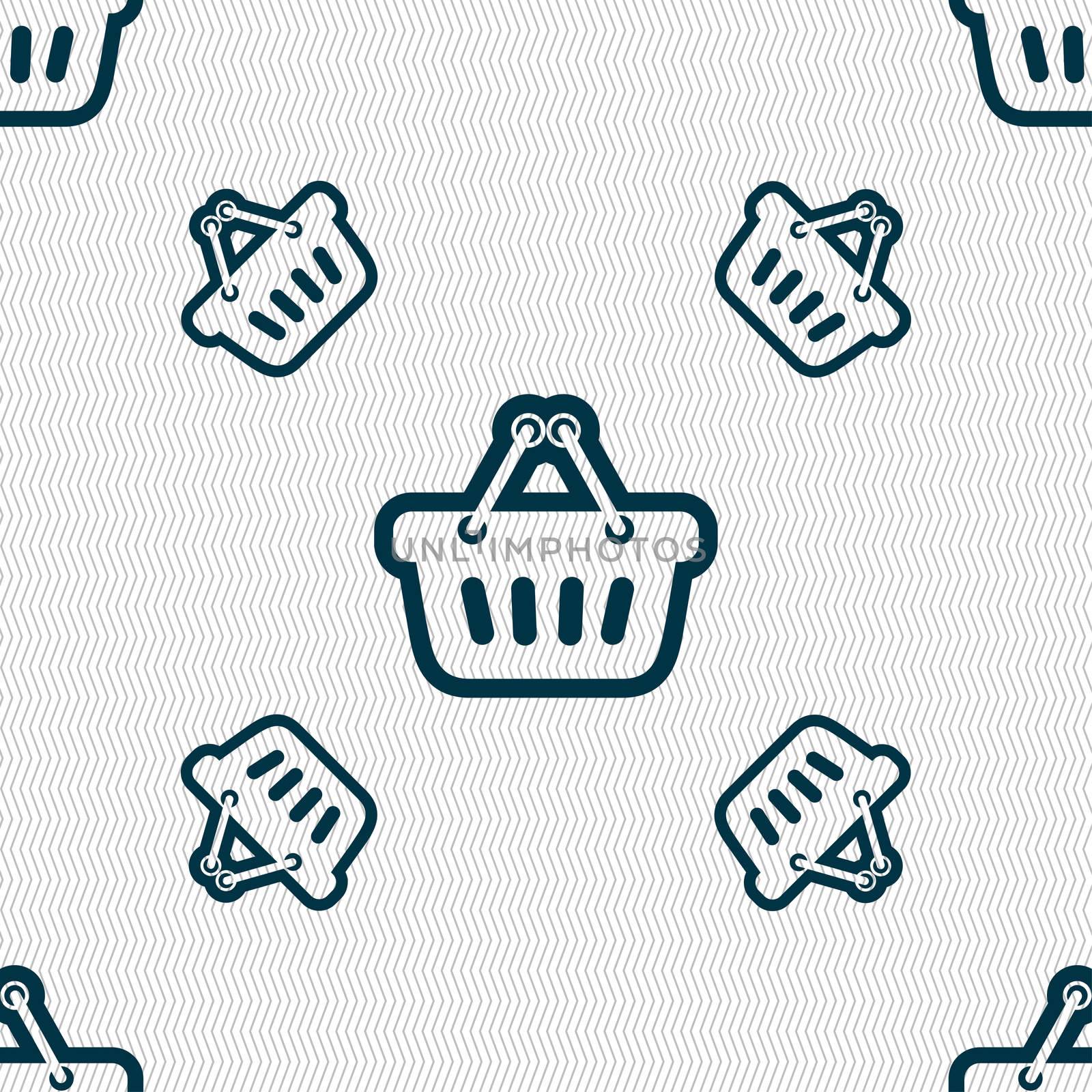 shopping cart icon sign. Seamless pattern with geometric texture.  by serhii_lohvyniuk