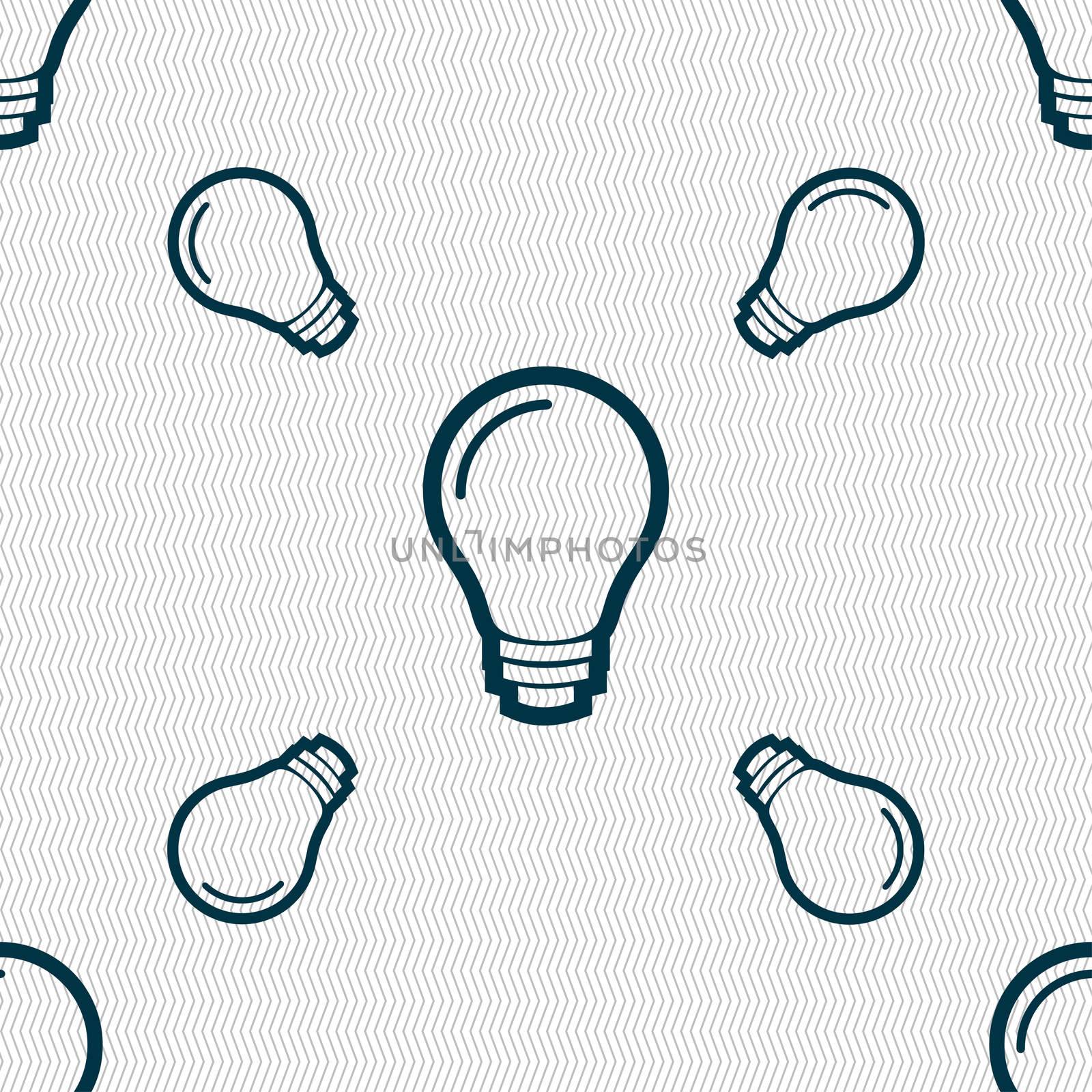 Light bulb icon sign. Seamless pattern with geometric texture.  by serhii_lohvyniuk