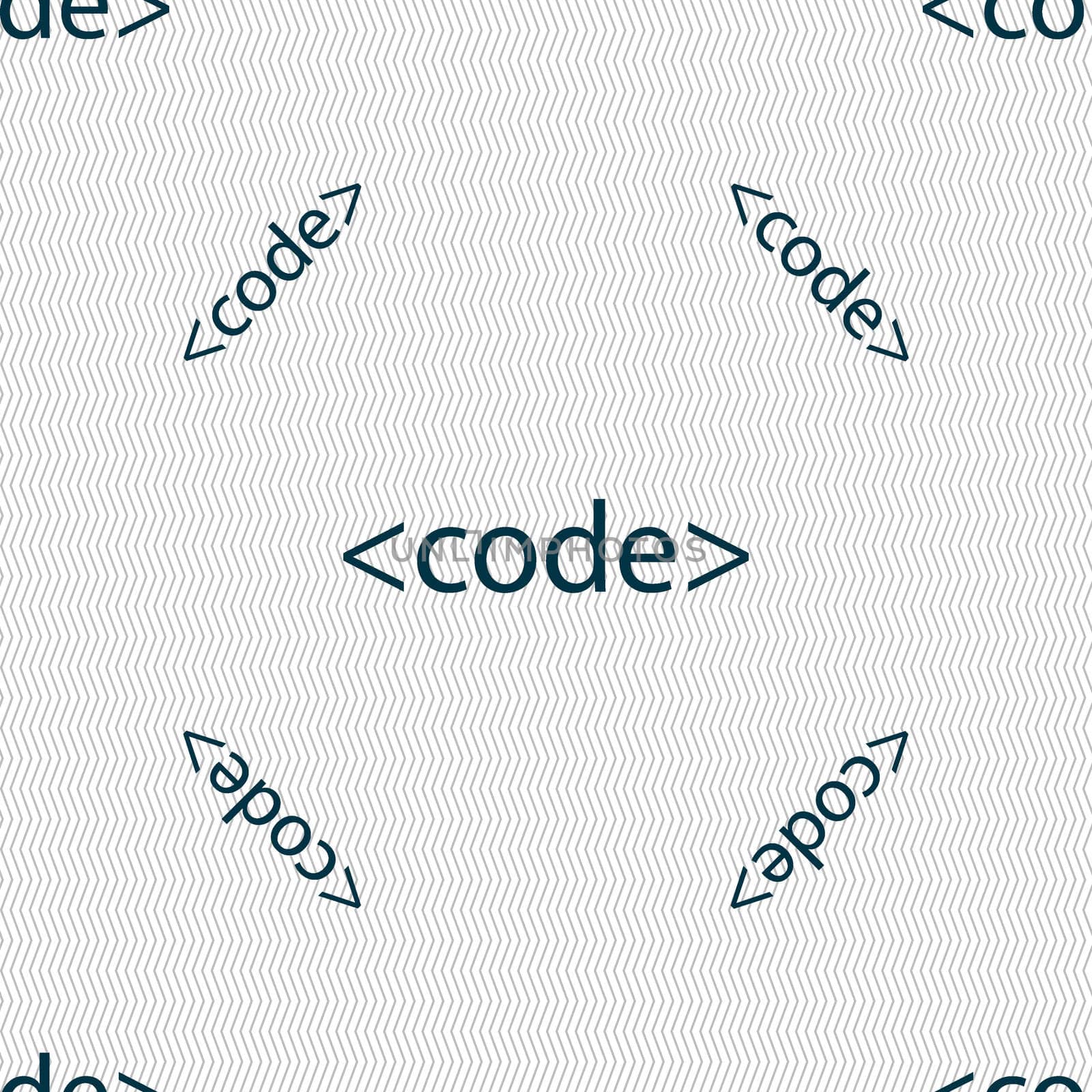 Code sign icon. Programming language symbol. Seamless pattern with geometric texture.  by serhii_lohvyniuk