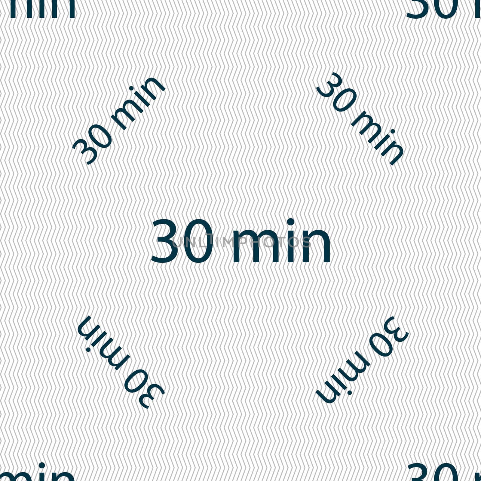 30 minutes sign icon. Seamless pattern with geometric texture. illustration