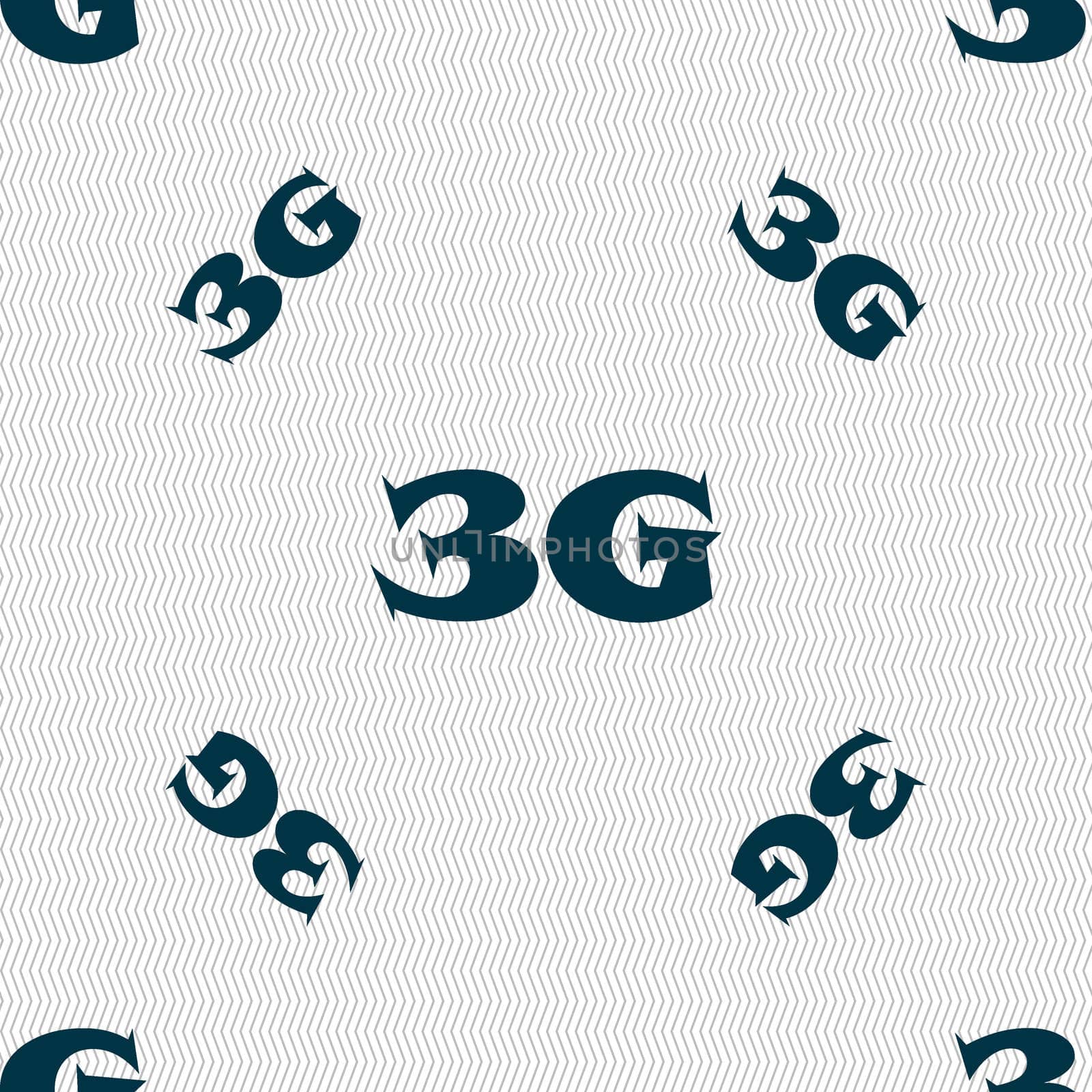 3G sign icon. Mobile telecommunications technology symbol. Seamless pattern with geometric texture.  by serhii_lohvyniuk