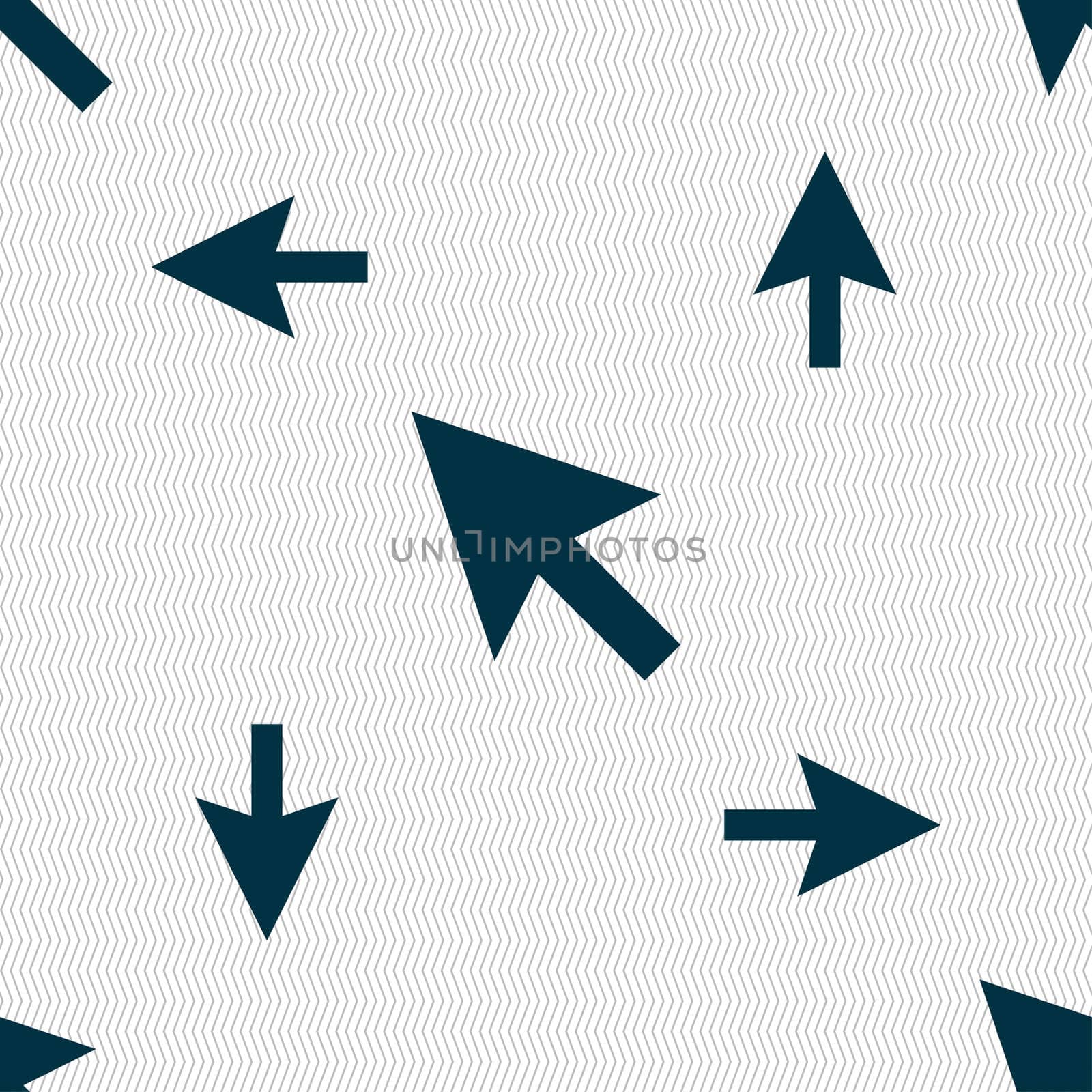 arrow cursor, computer mouse icon sign. Seamless pattern with geometric texture.  by serhii_lohvyniuk