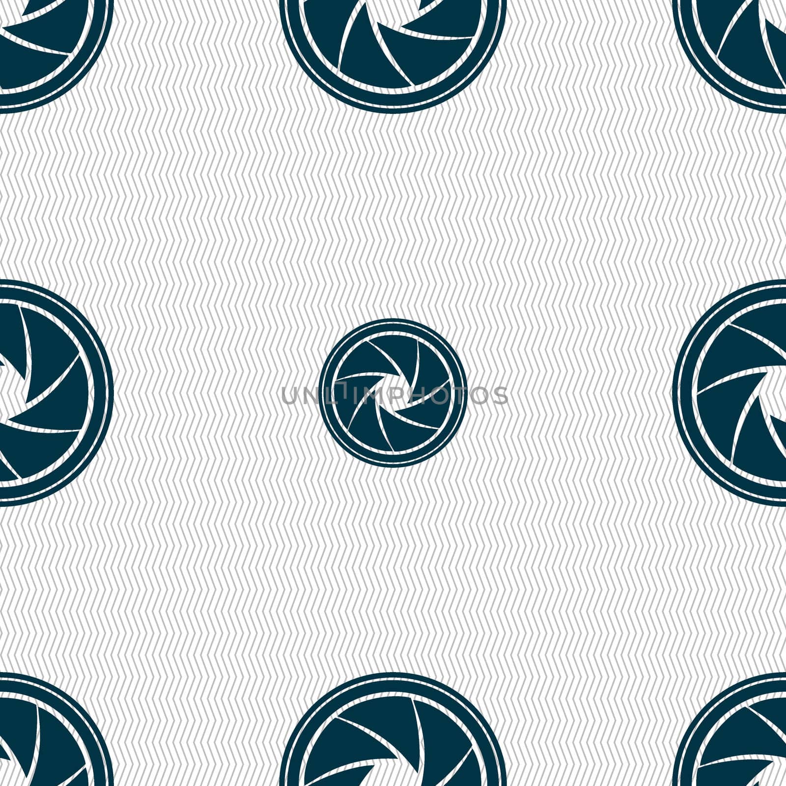 diaphragm icon. Aperture sign. Seamless abstract background with geometric shapes.  by serhii_lohvyniuk