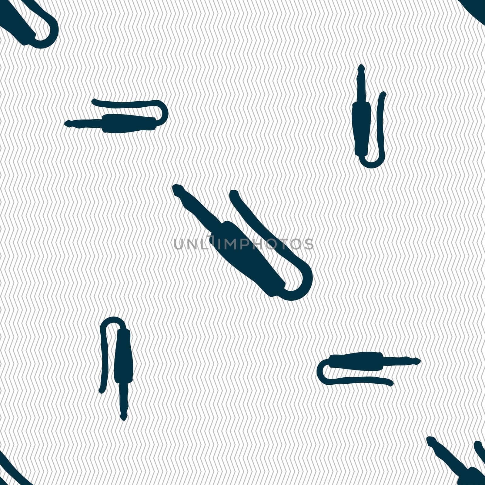 plug, mini jack icon sign. Seamless pattern with geometric texture.  by serhii_lohvyniuk