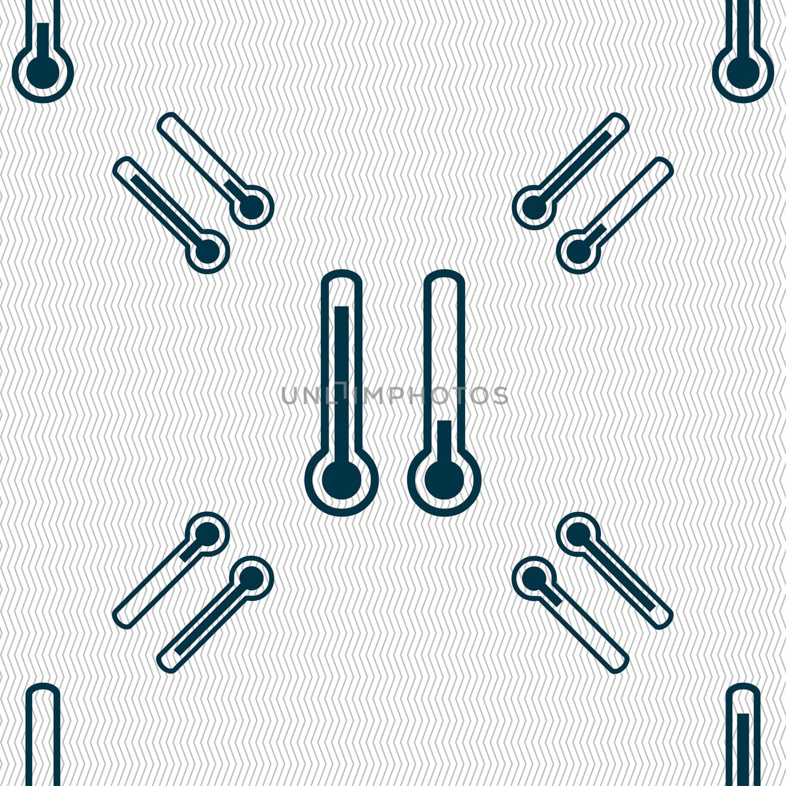 thermometer temperature icon sign. Seamless pattern with geometric texture. illustration