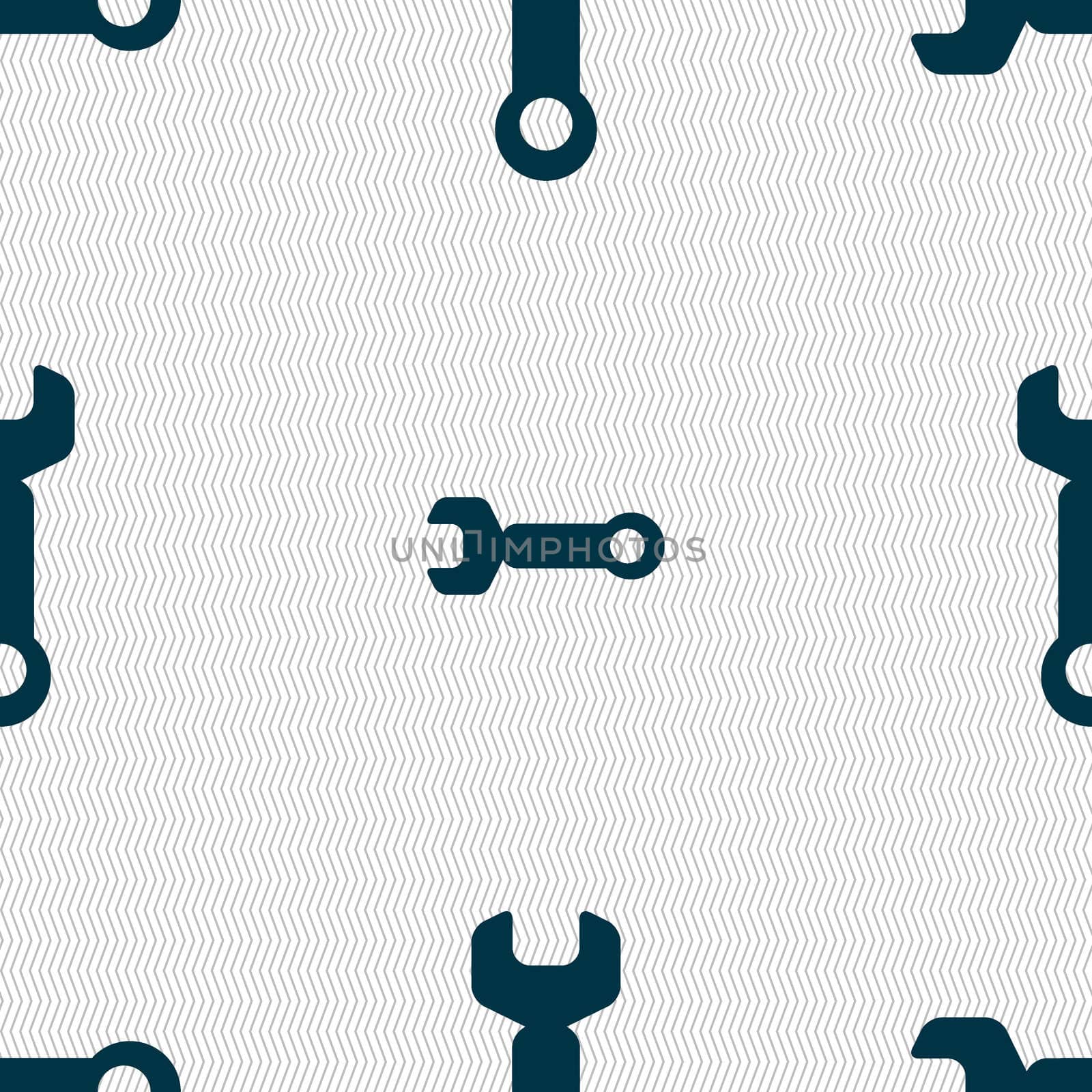 Wrench key sign icon. Service tool symbol. Seamless abstract background with geometric shapes. illustration