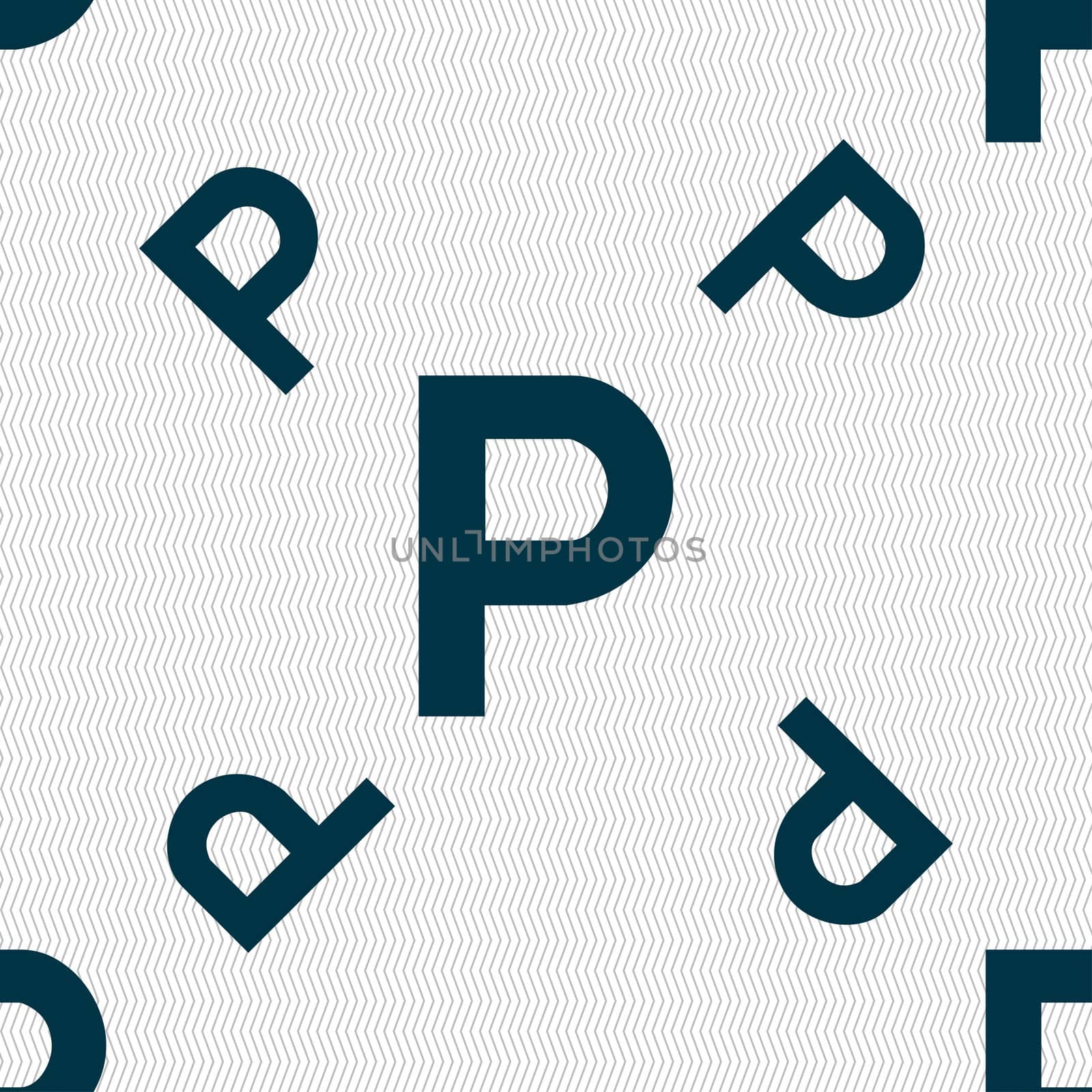 parking icon sign. Seamless pattern with geometric texture. illustration