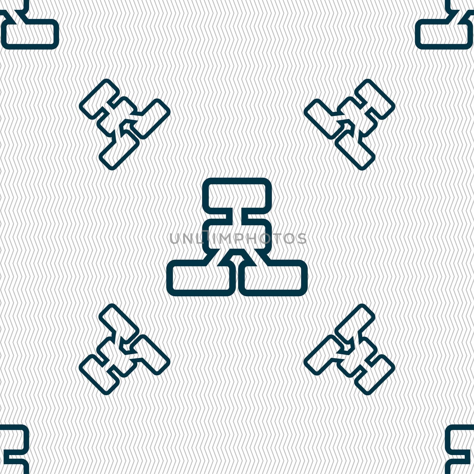 Network icon sign. Seamless pattern with geometric texture. illustration