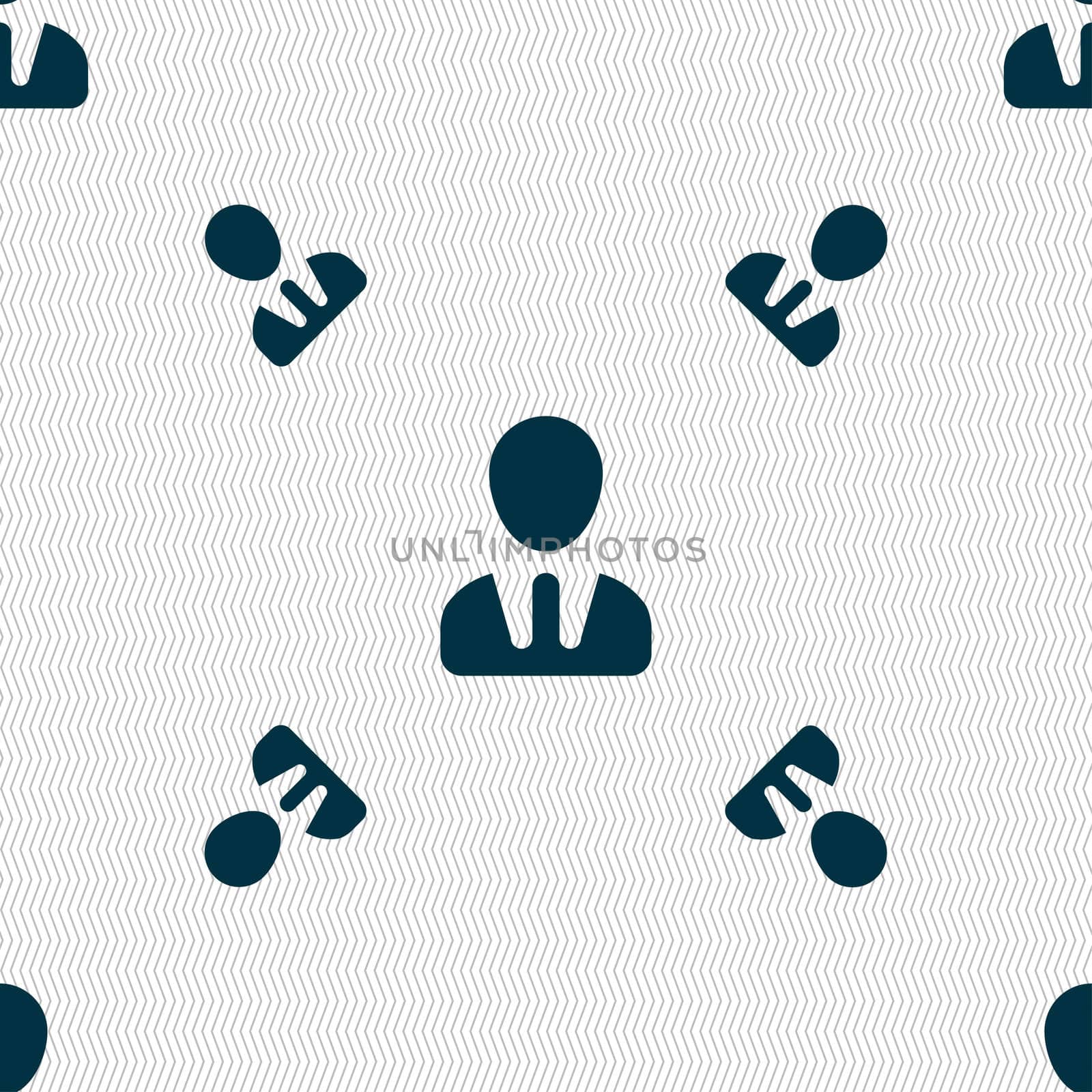 male silhouette icon sign. Seamless pattern with geometric texture. illustration