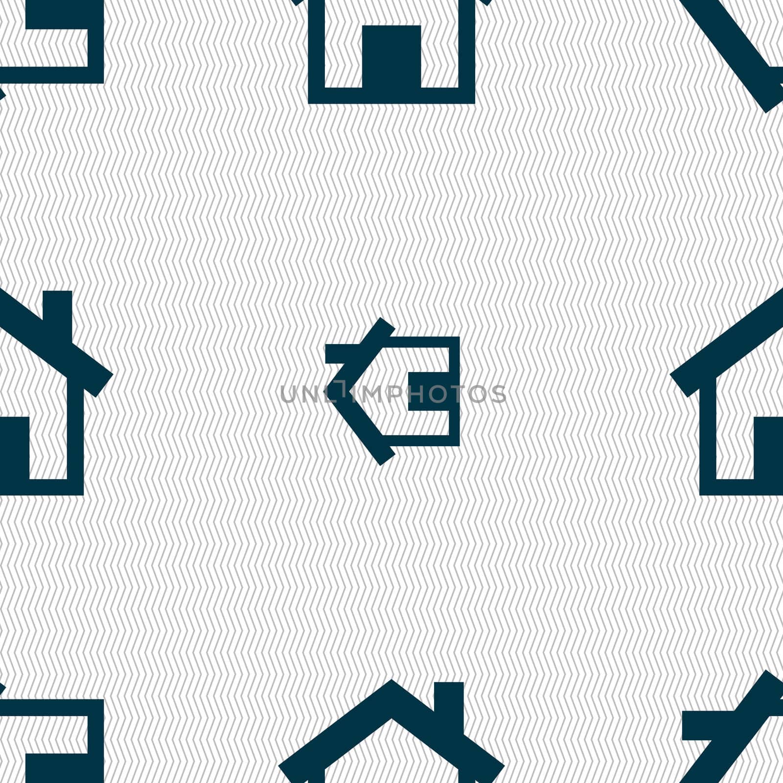 Home sign icon. Main page button. Navigation symbol. Seamless abstract background with geometric shapes. illustration