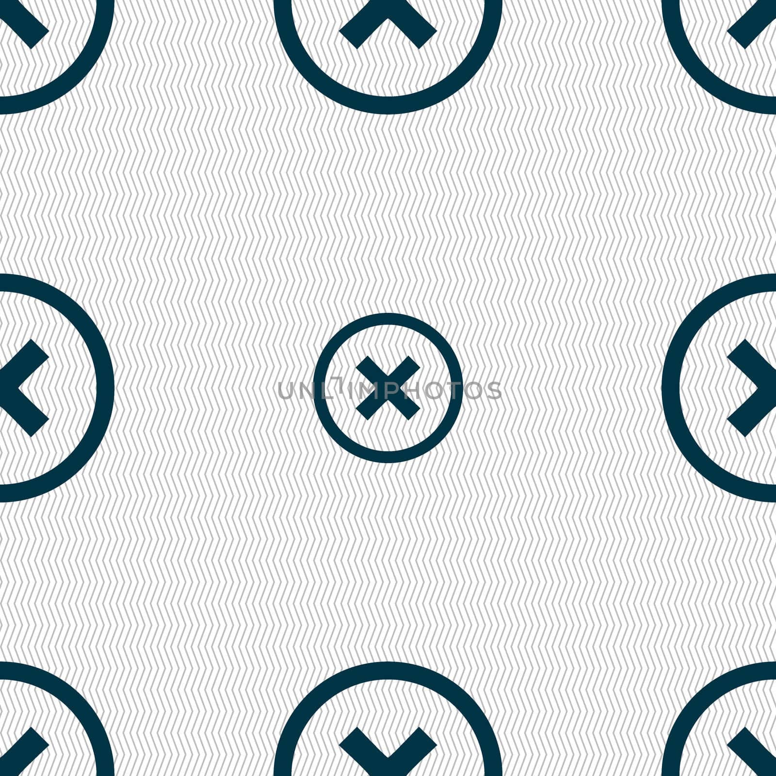 Cancel icon. no sign. Seamless abstract background with geometric shapes.  by serhii_lohvyniuk
