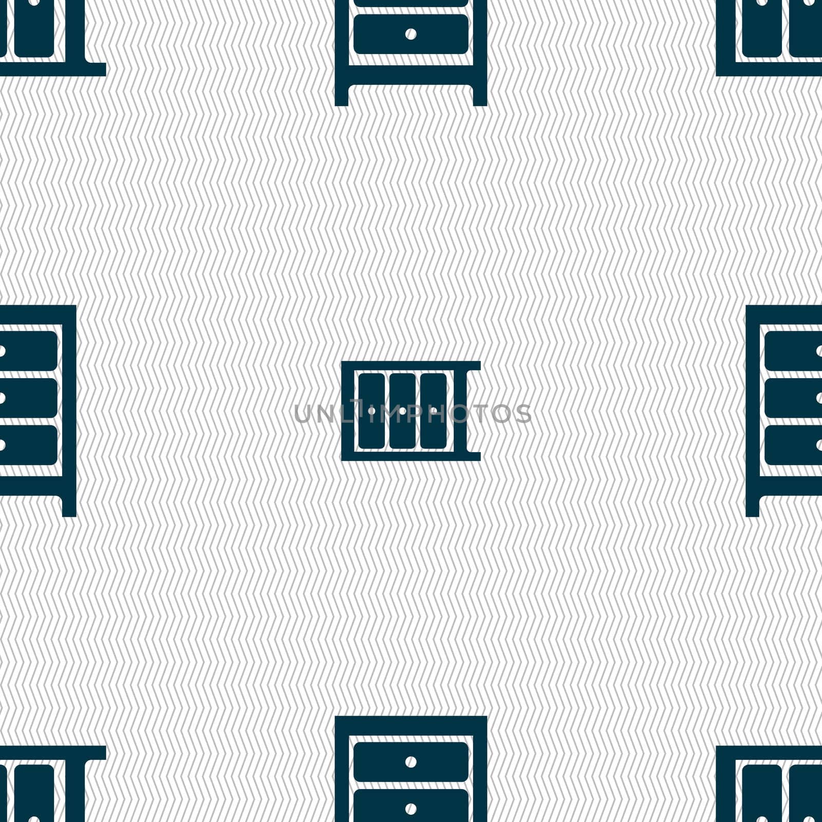 Nightstand icon sign. Seamless abstract background with geometric shapes.  by serhii_lohvyniuk