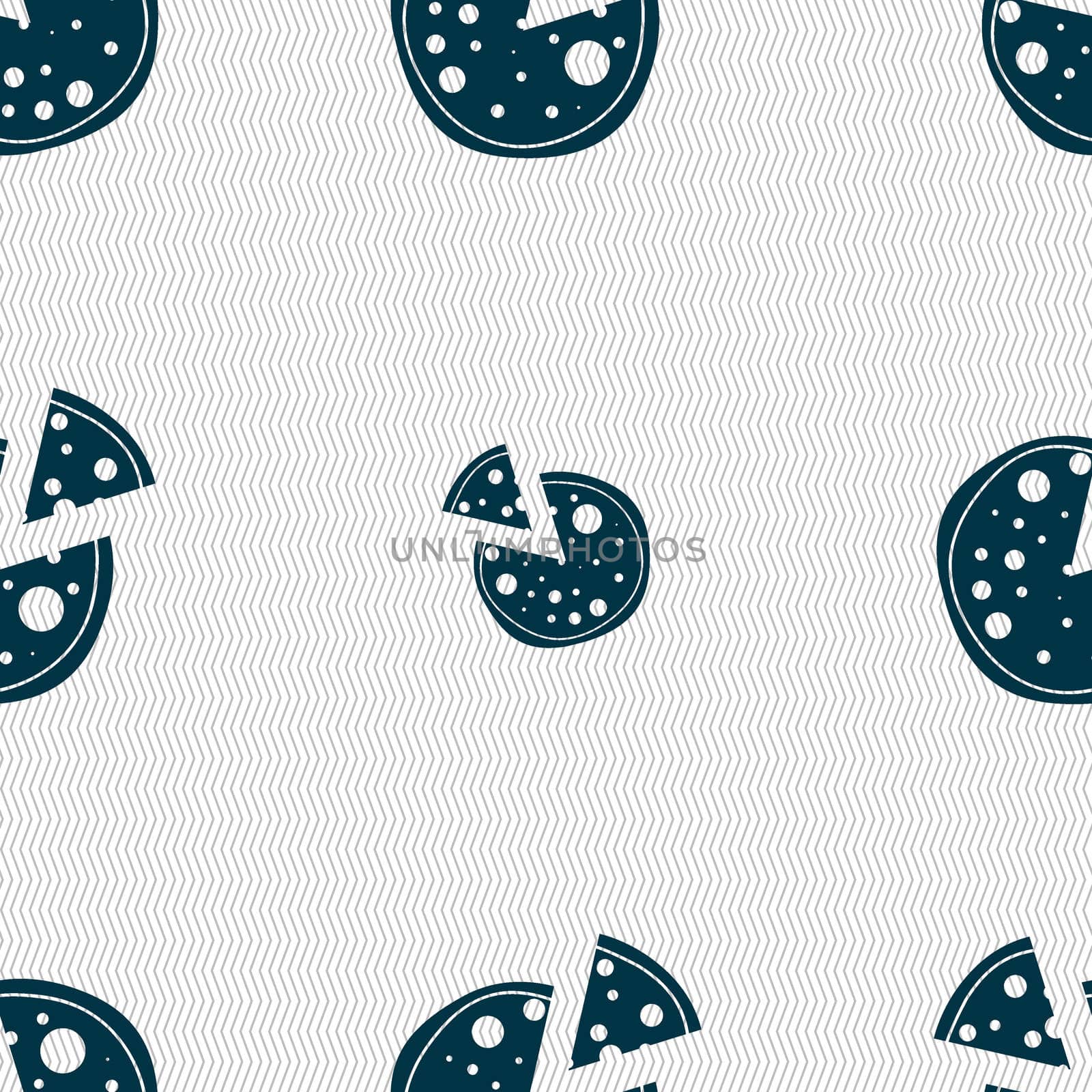 Pizza Icon. Seamless abstract background with geometric shapes. illustration