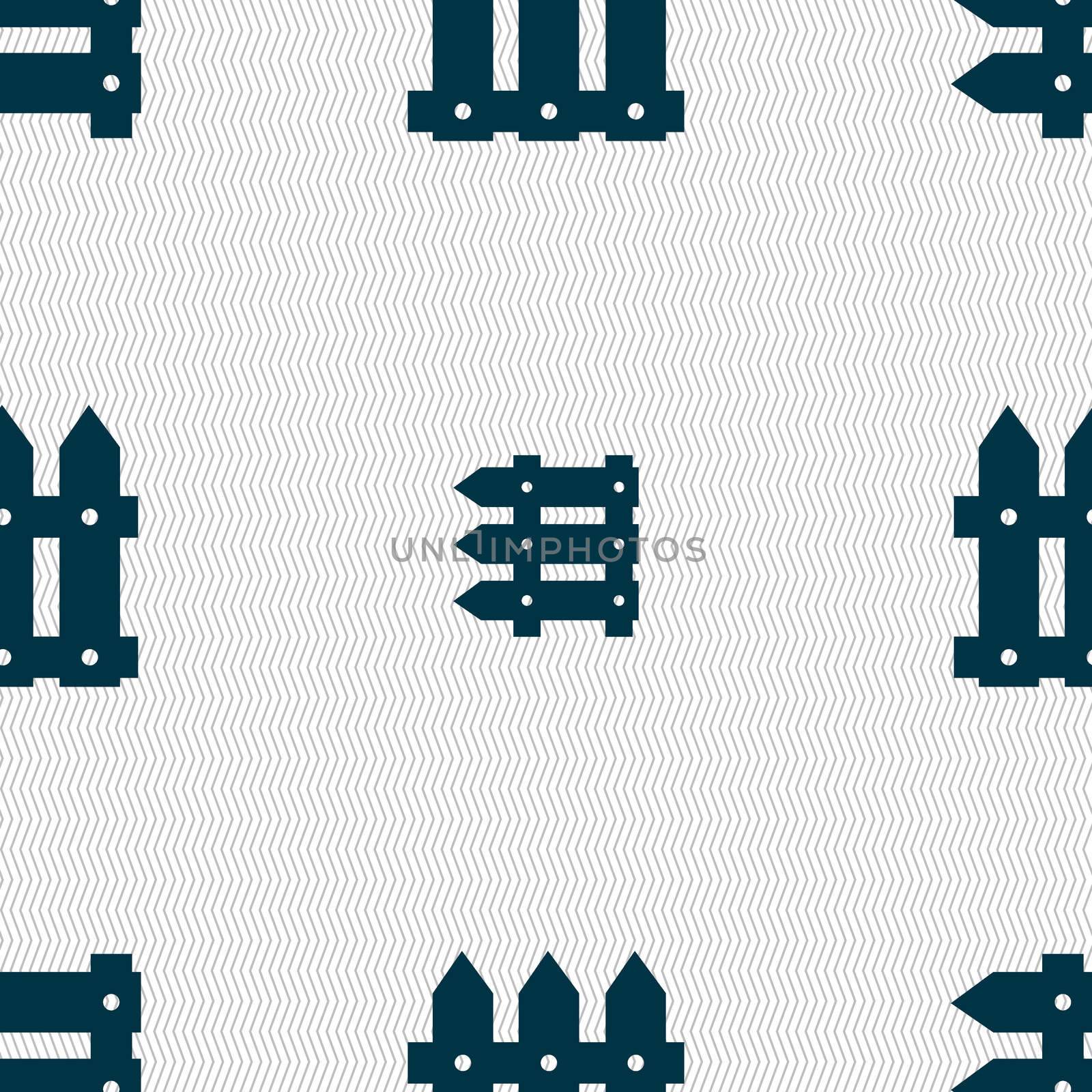 Fence icon sign. Seamless abstract background with geometric shapes.  by serhii_lohvyniuk