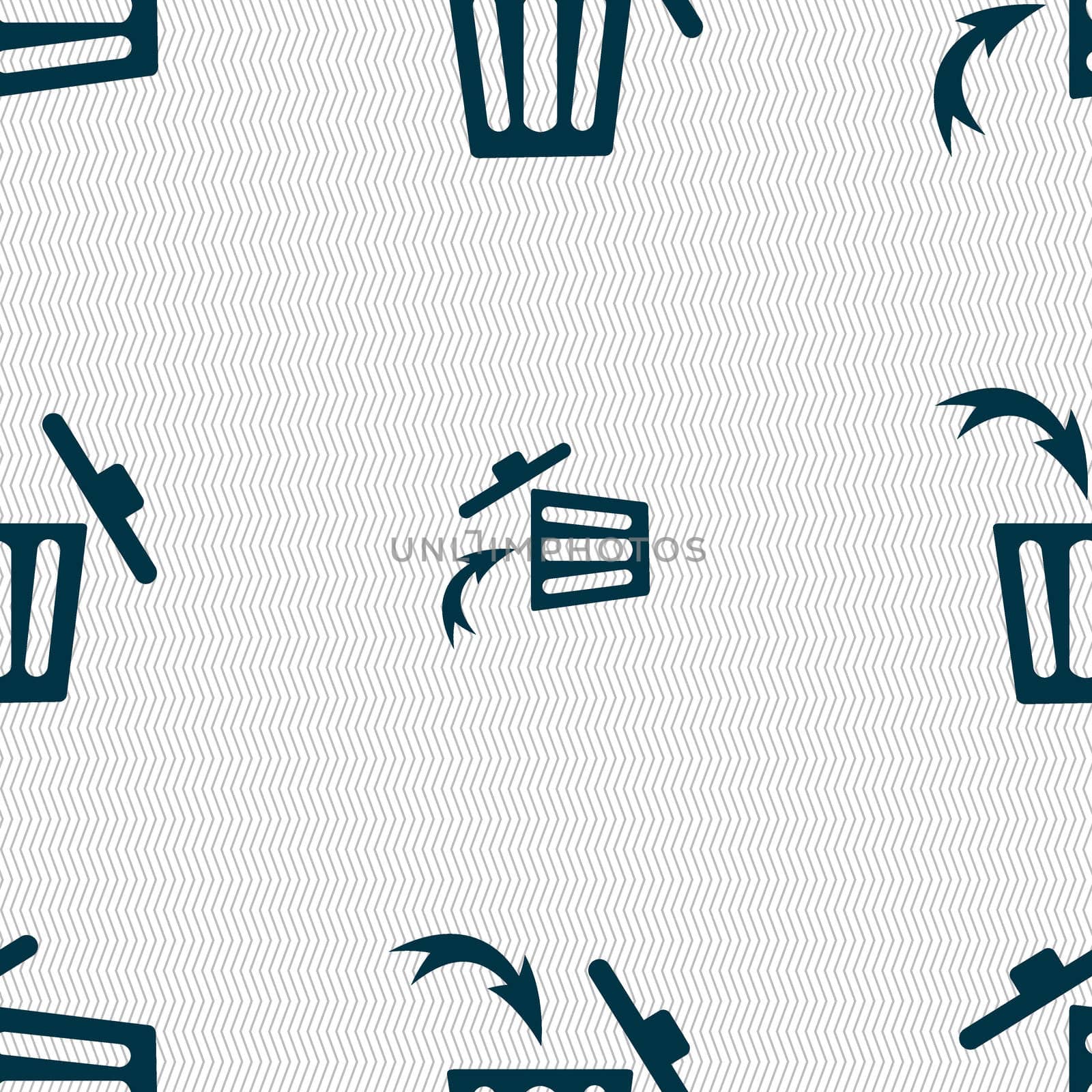 Recycle bin sign icon. Seamless abstract background with geometric shapes.  by serhii_lohvyniuk