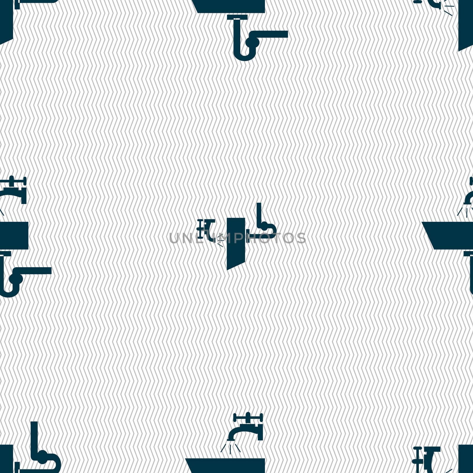 Washbasin icon sign. Seamless abstract background with geometric shapes.  by serhii_lohvyniuk